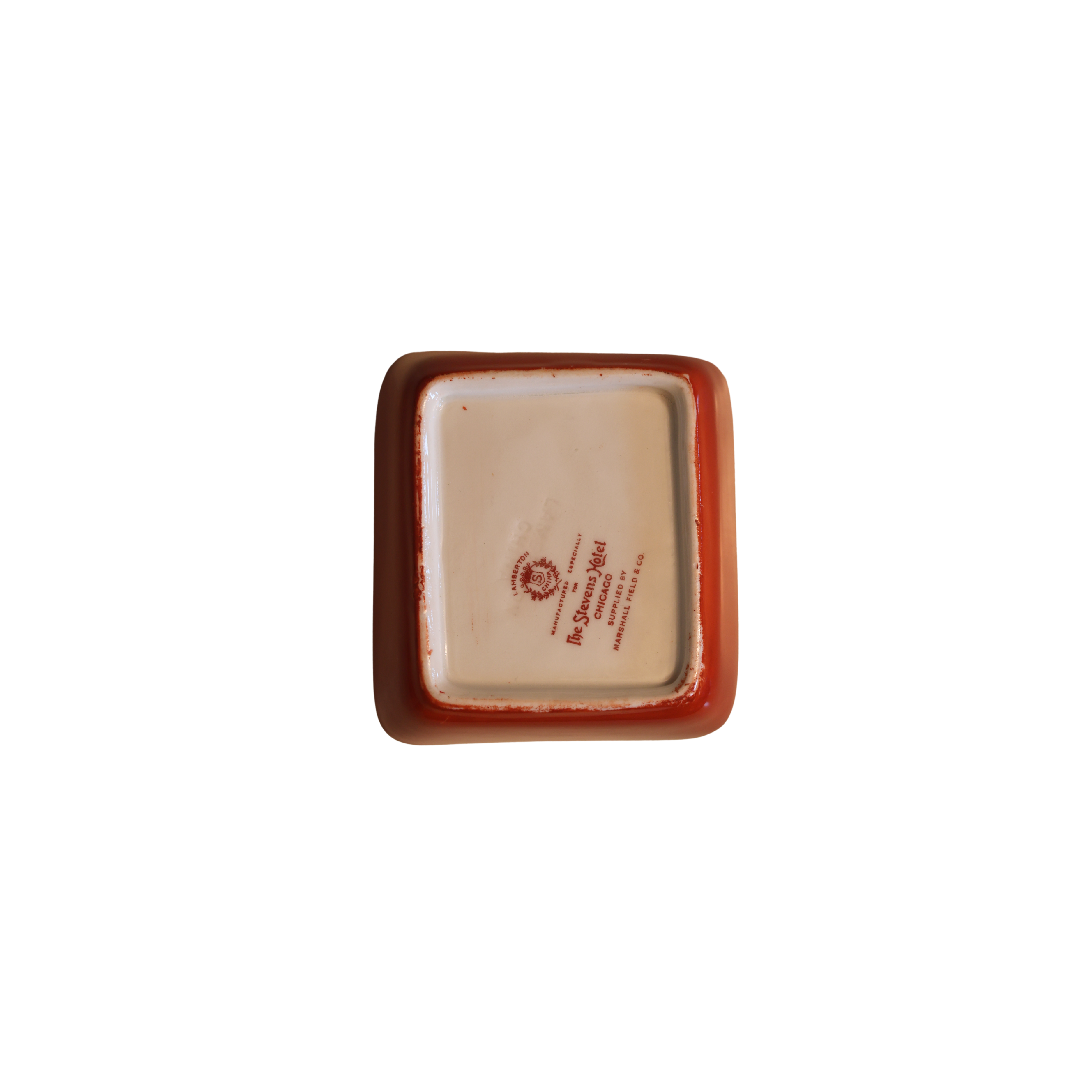 Crest Motif Porcelain Match Holder & Ashtray