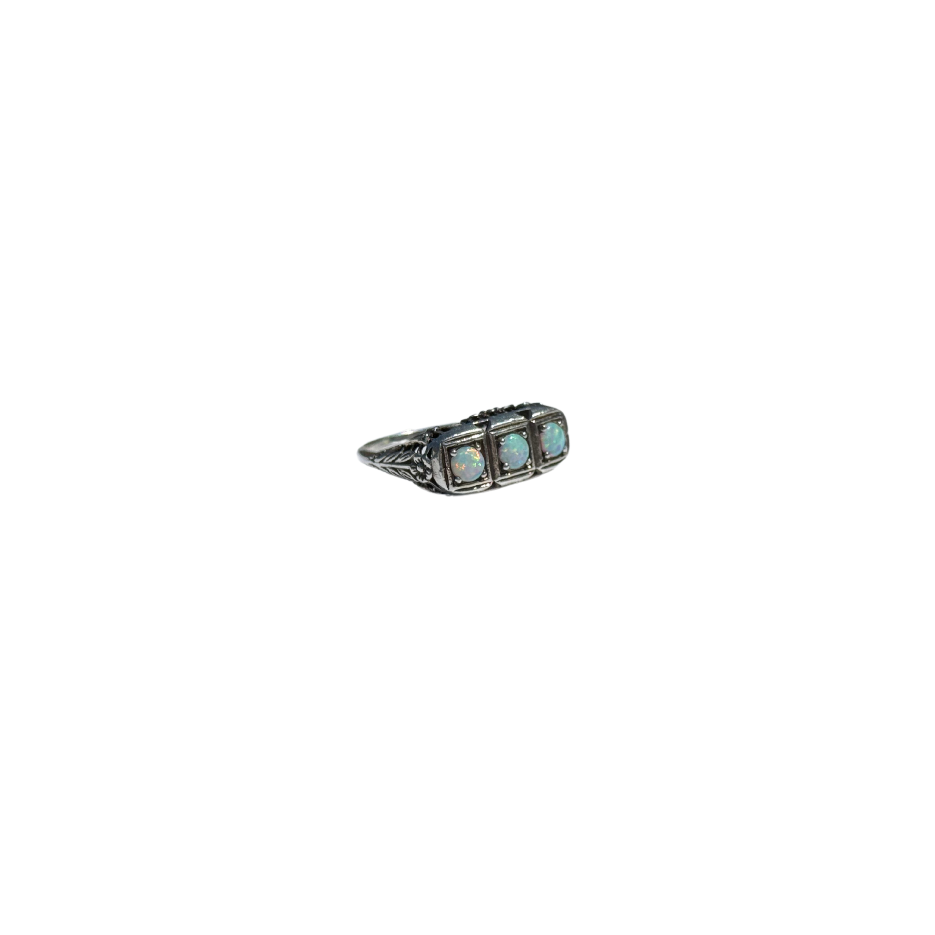 Art Deco Opal Trilogy Ring
