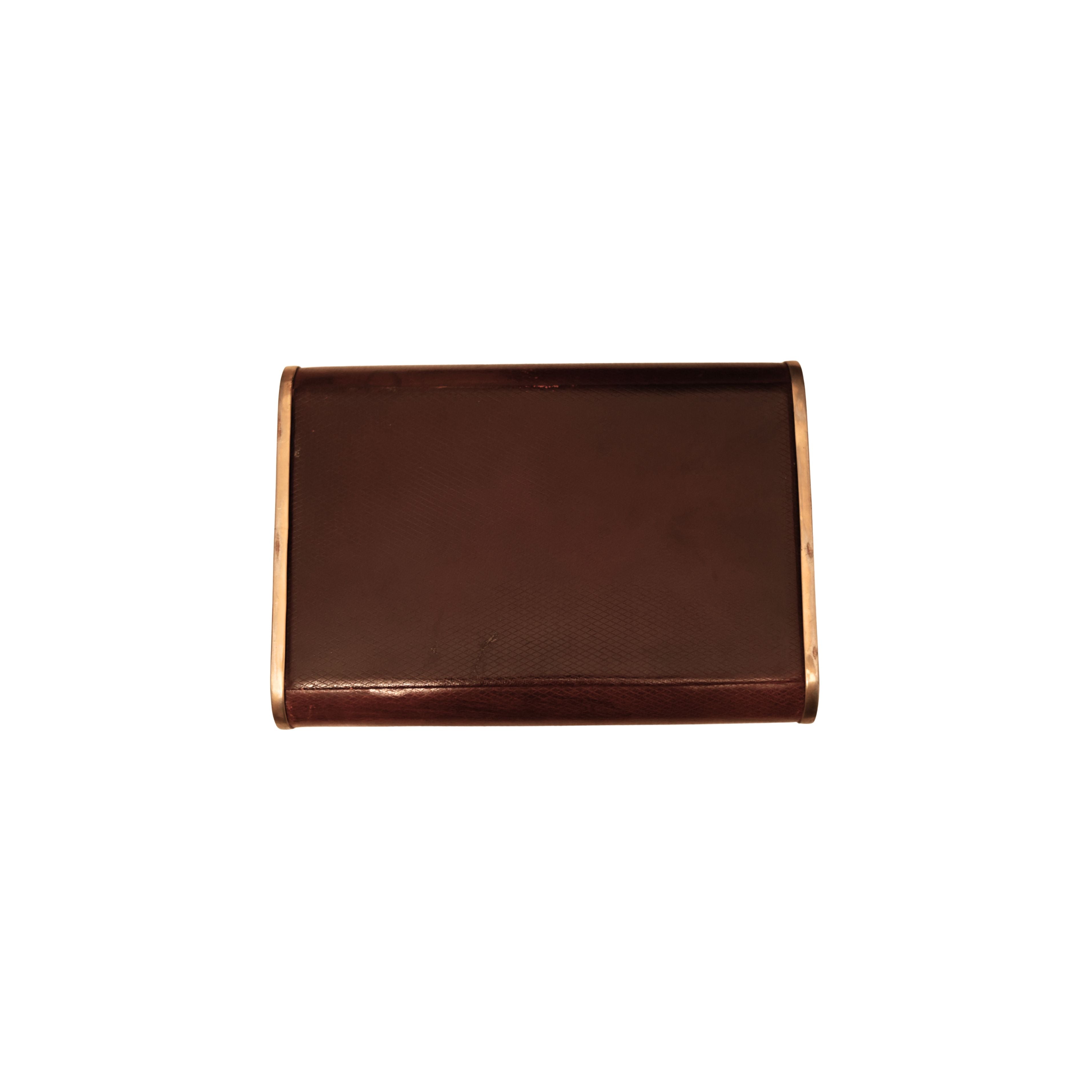 Leather Domed Box with Brass Detailing