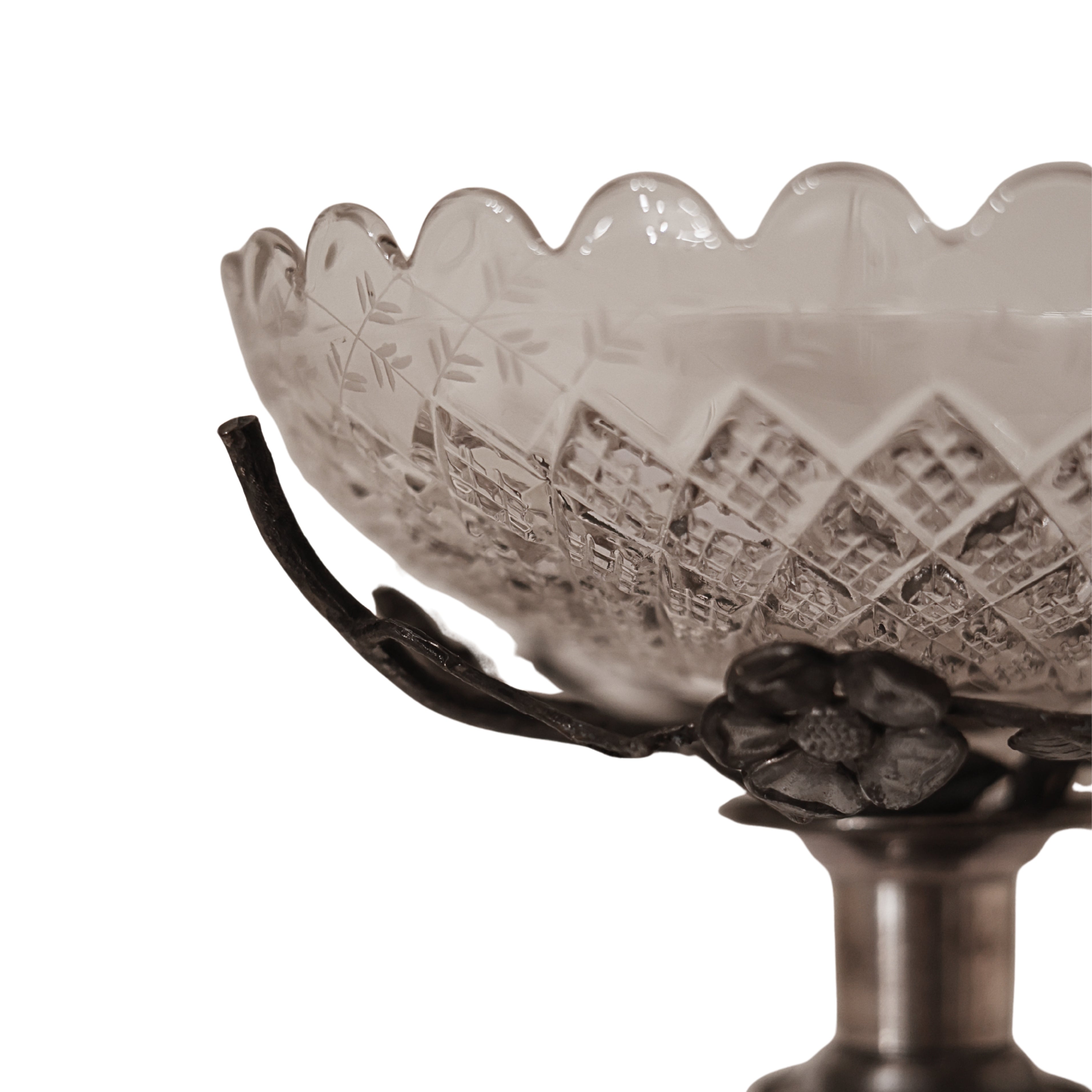 Etched Scallop Compote on Botanical Stand