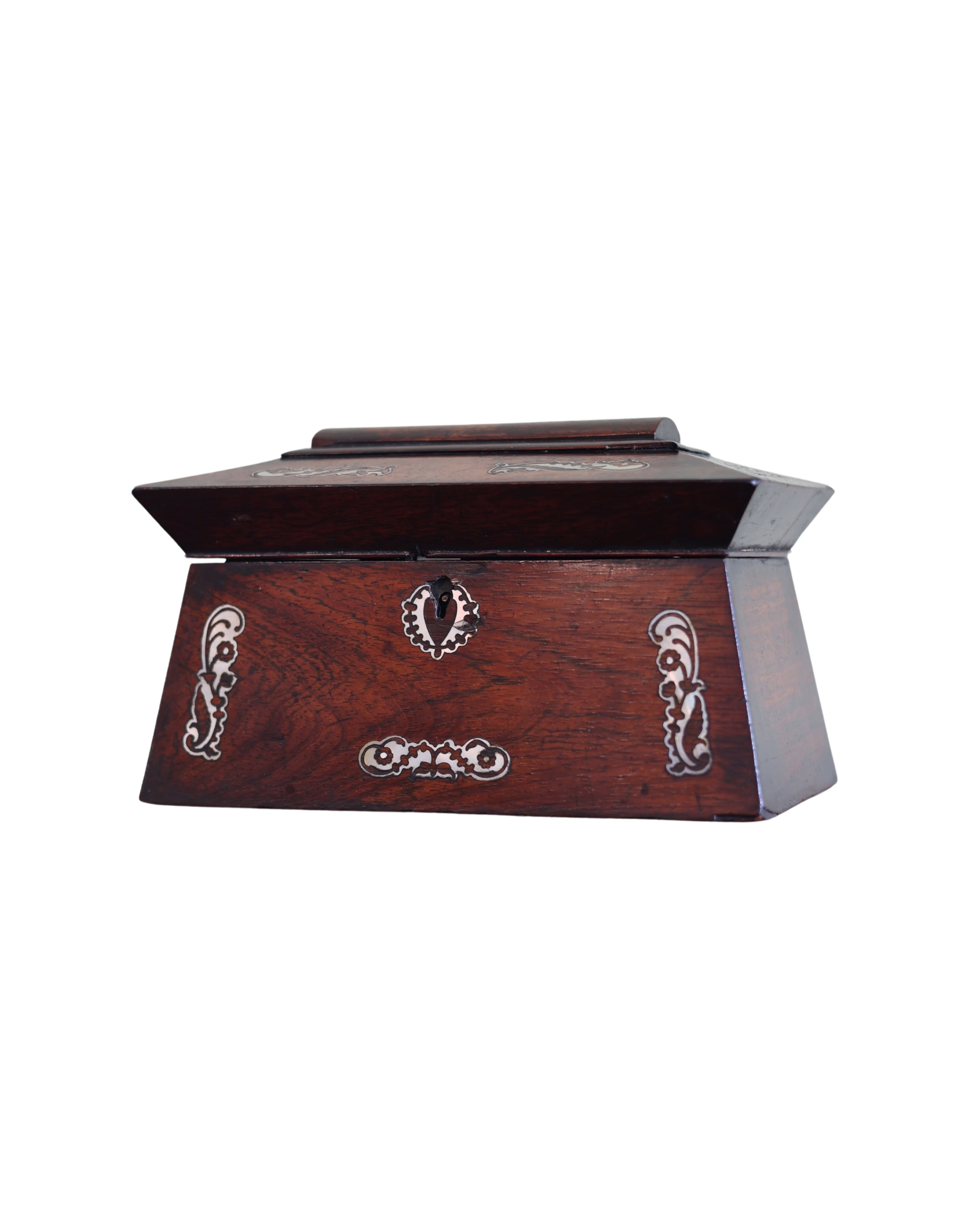 Regency Rosewood Mother-of-Pearl Tea Caddy-3