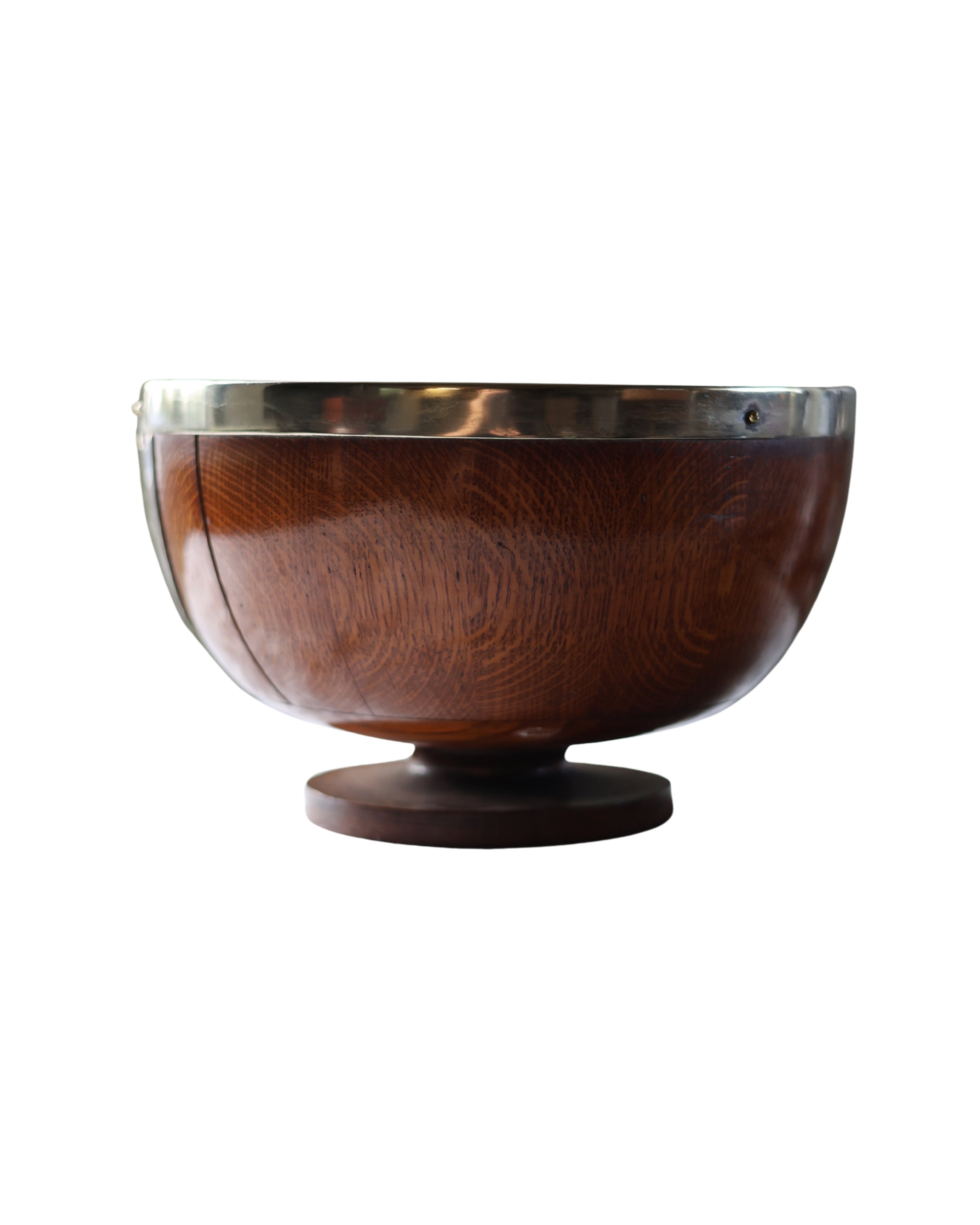 Edwardian Oak Pedestal Bowl, Monogrammed "G"-6