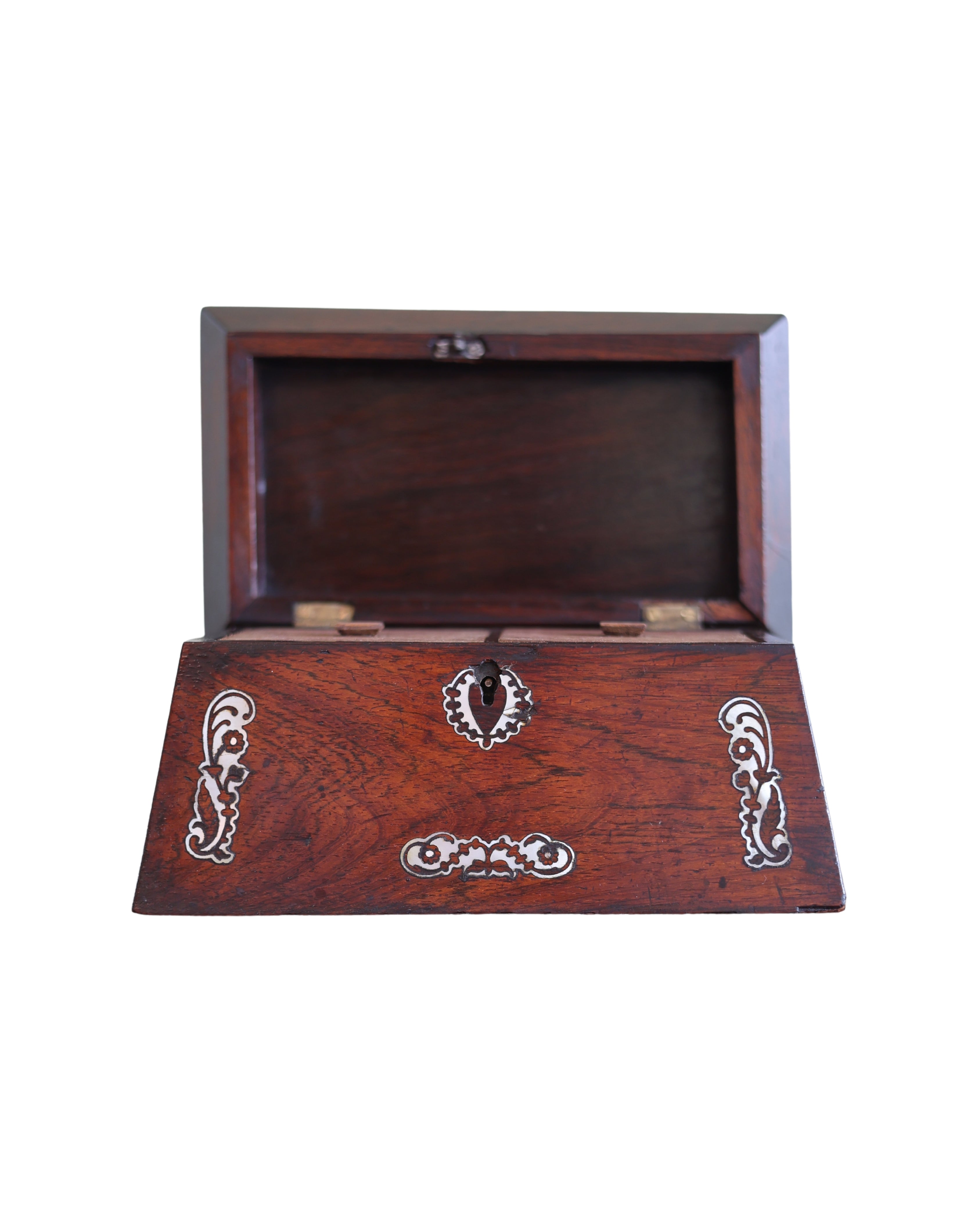 Regency Rosewood Mother-of-Pearl Tea Caddy-2