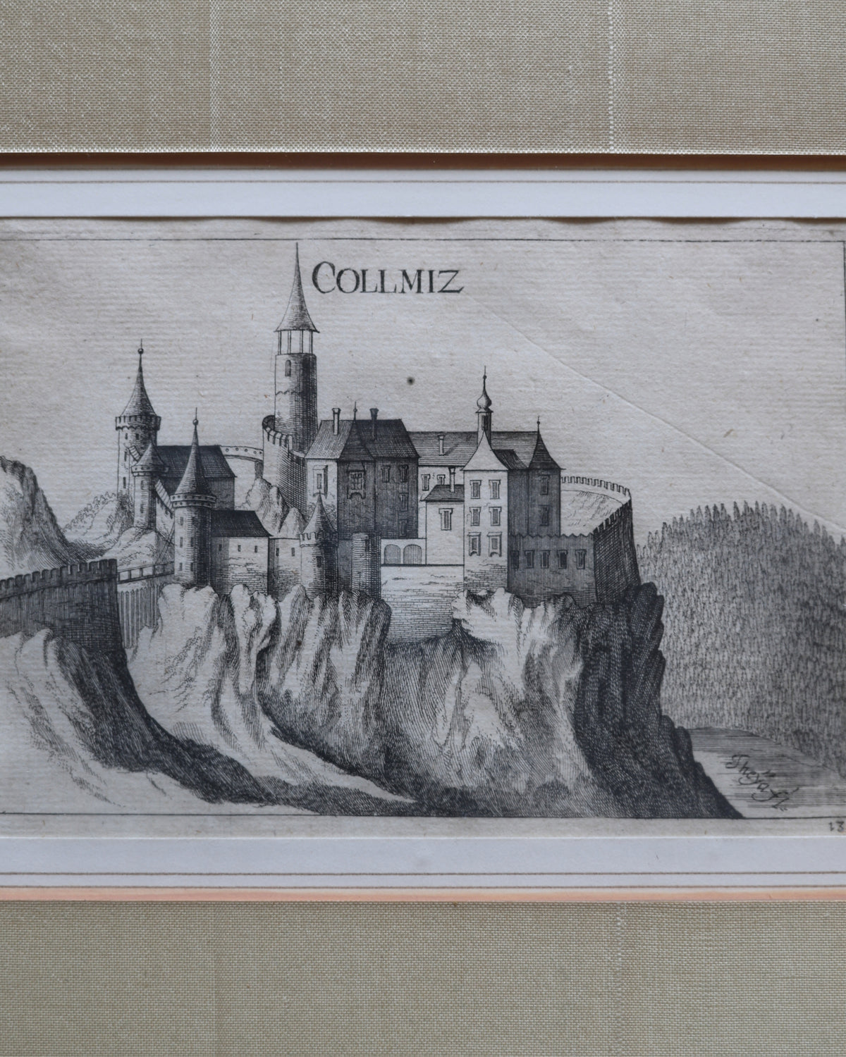 c. 1672 Georg Matthäus Vischer “Collmiz” Castle Engraving