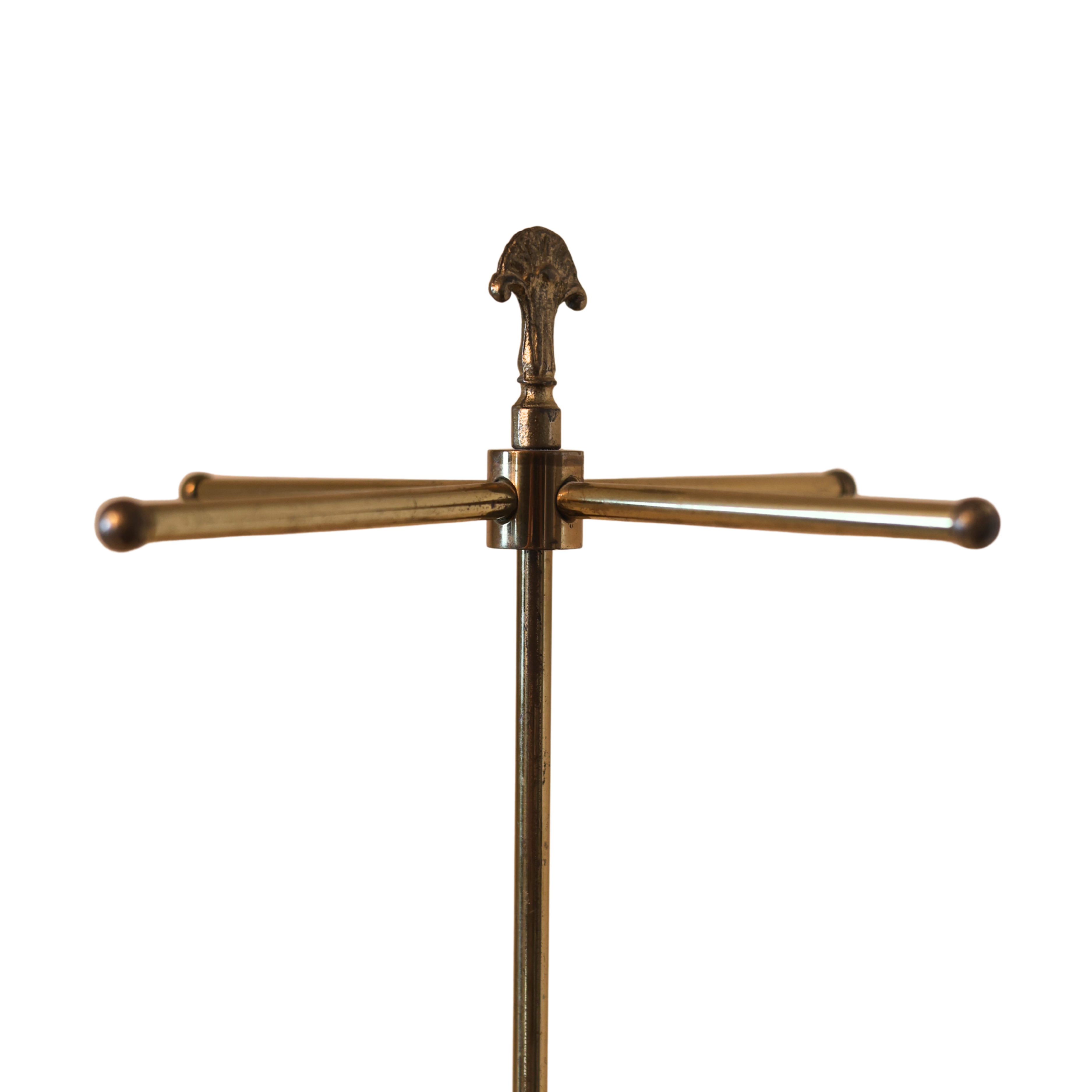 Brass and Marble T-Form Display Stand