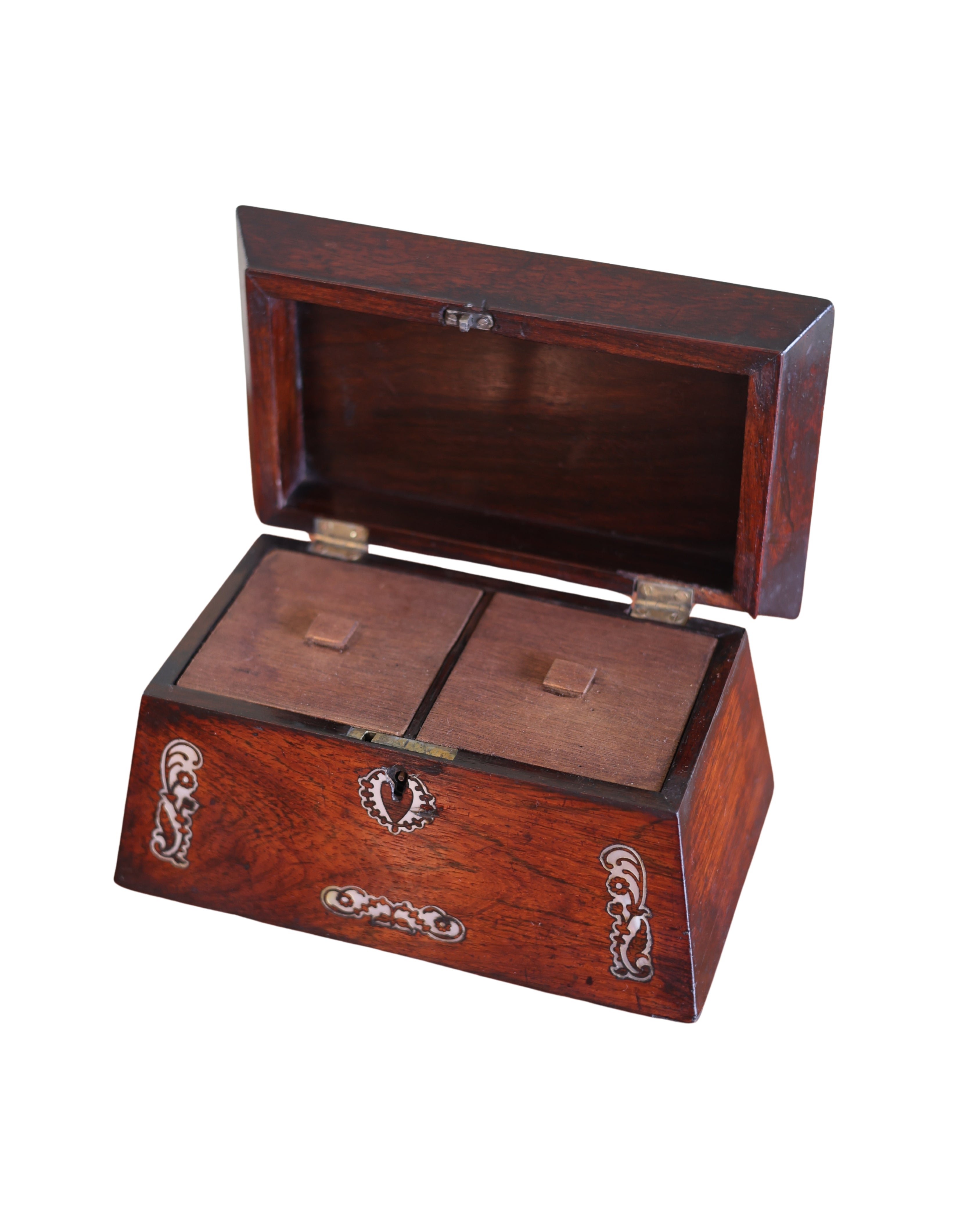 Regency Rosewood Mother-of-Pearl Tea Caddy-4