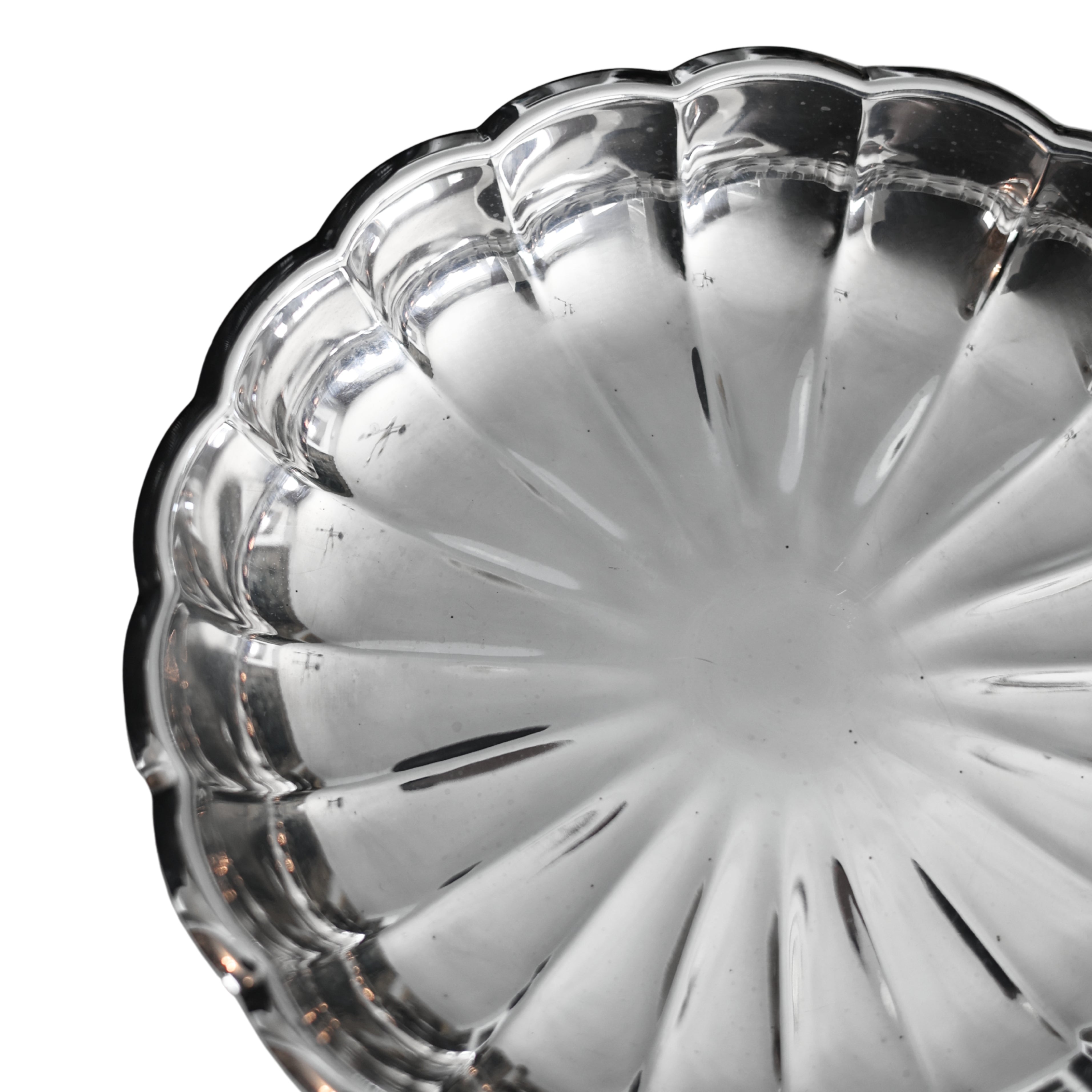 Silverplate Scalloped Pedestal Dish