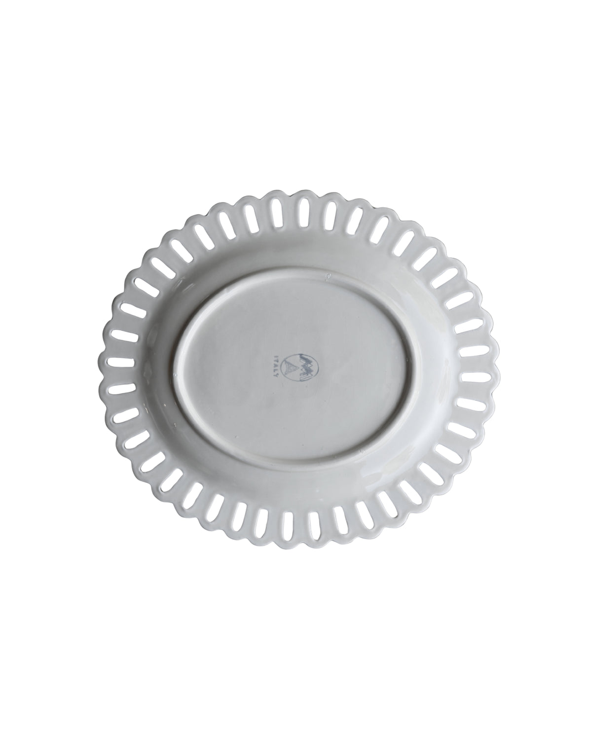 Creamware Basketweave Scalloped Plates, Pair-3