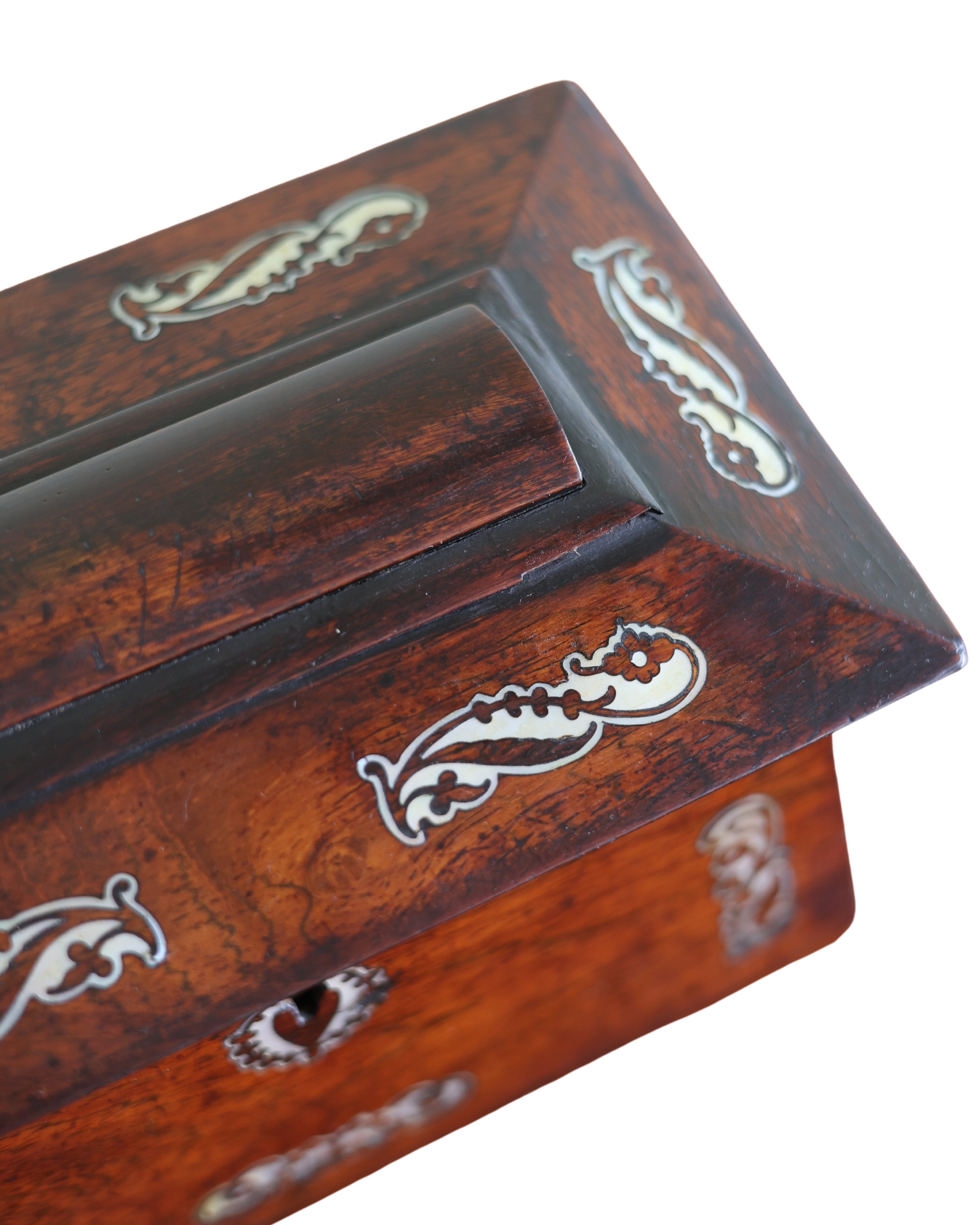 Regency Rosewood Mother-of-Pearl Tea Caddy-6
