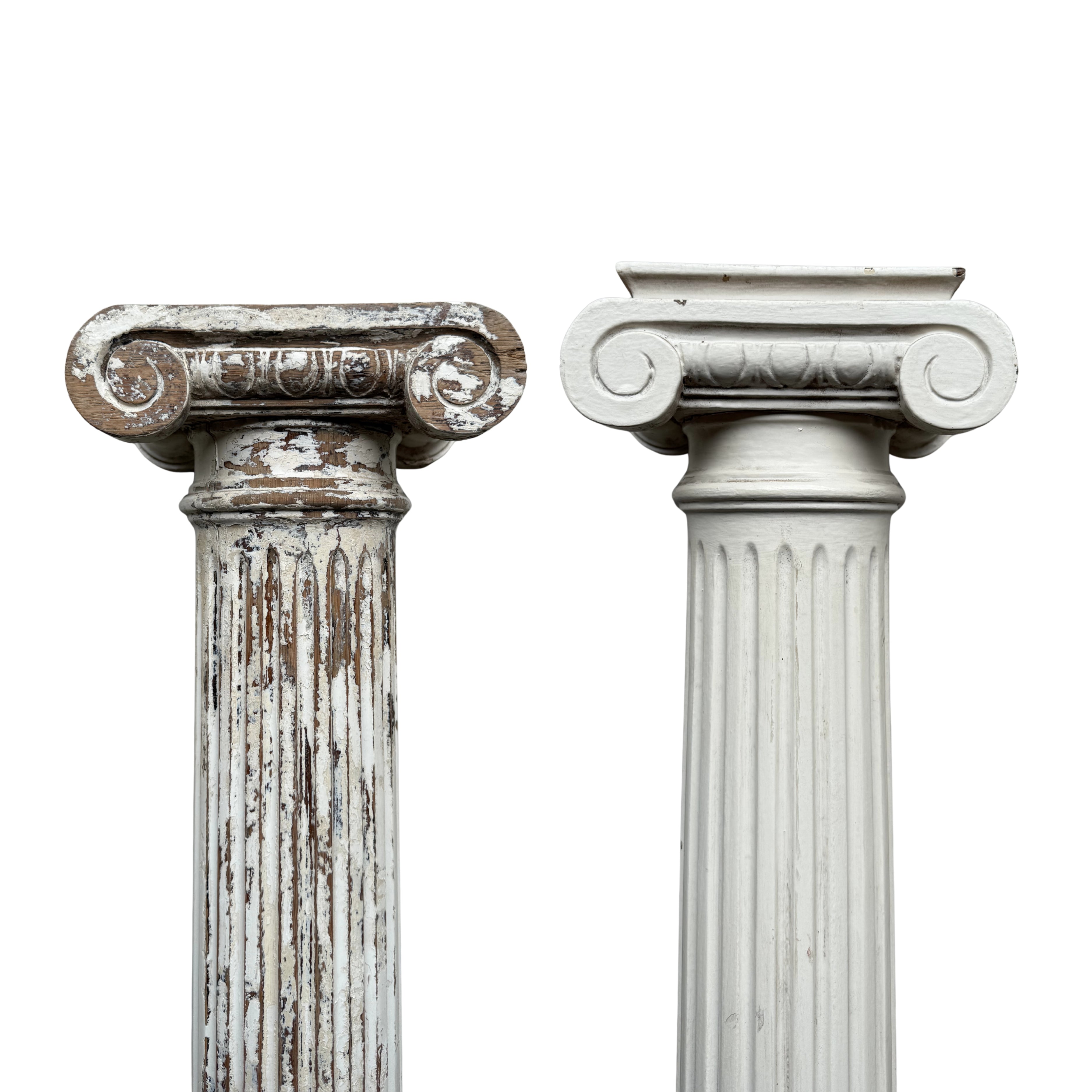 Architectural Mantle Columns, Painted White
