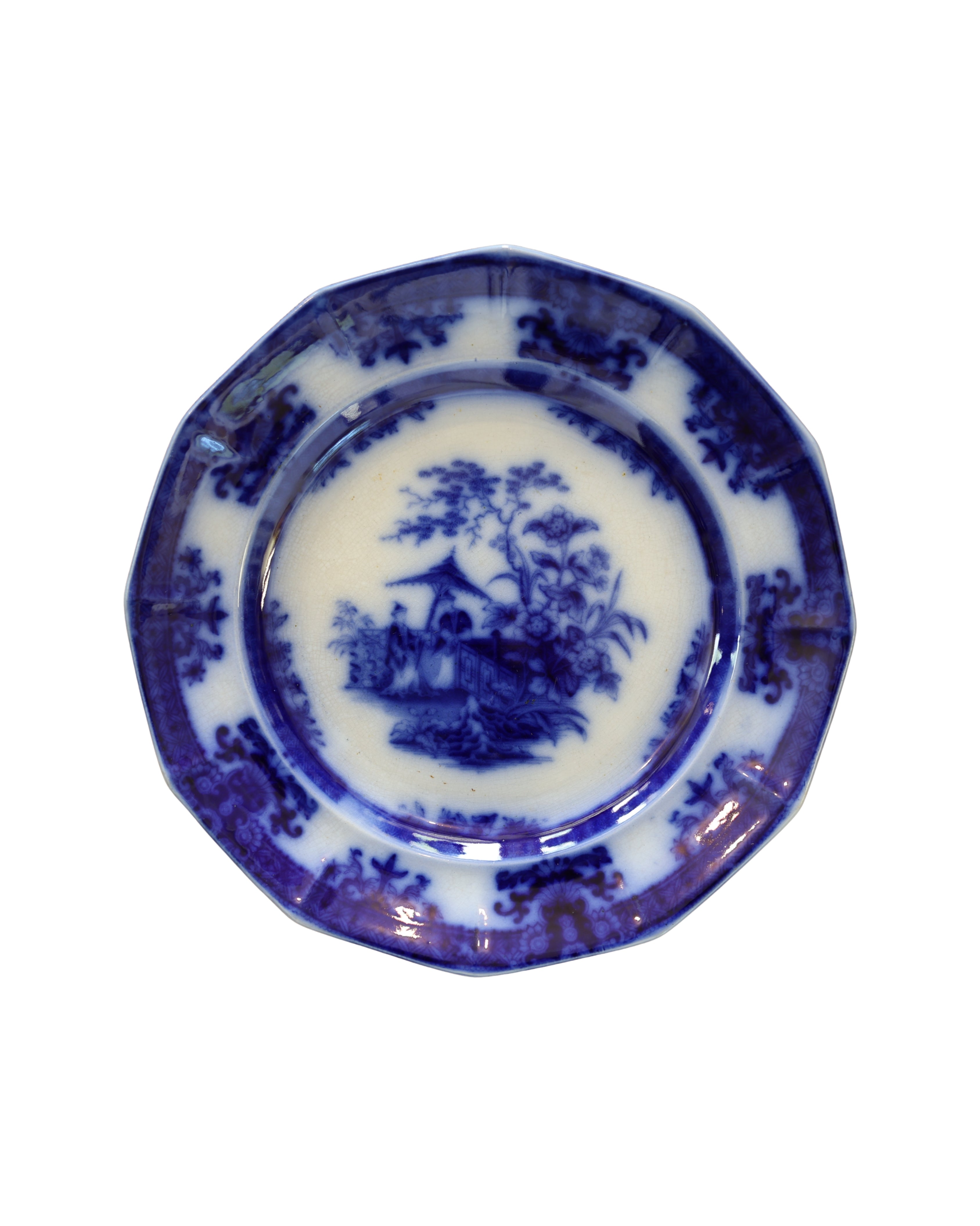 Davenport "Amoy" Flow Blue Plate-1