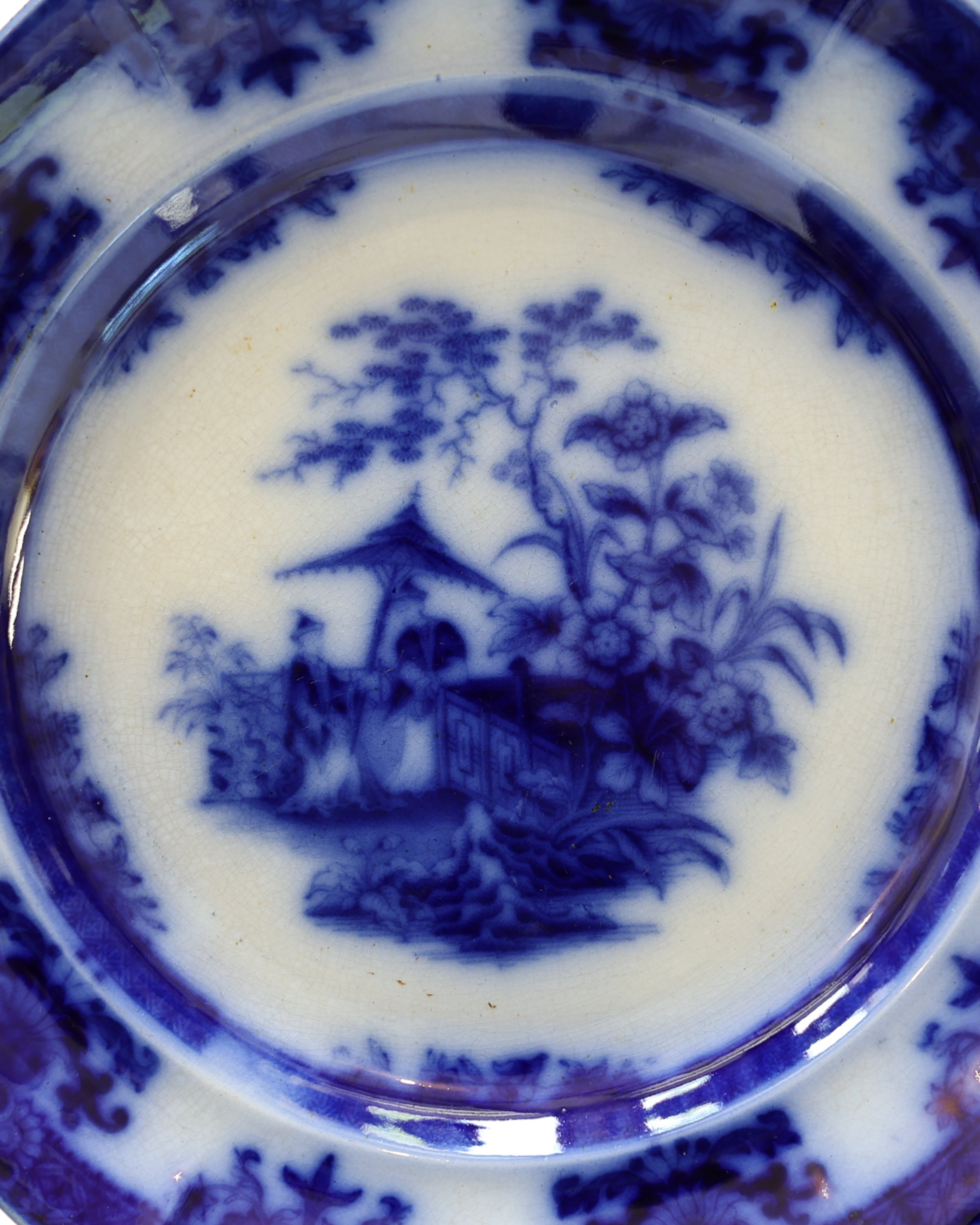Davenport "Amoy" Flow Blue Plate-3