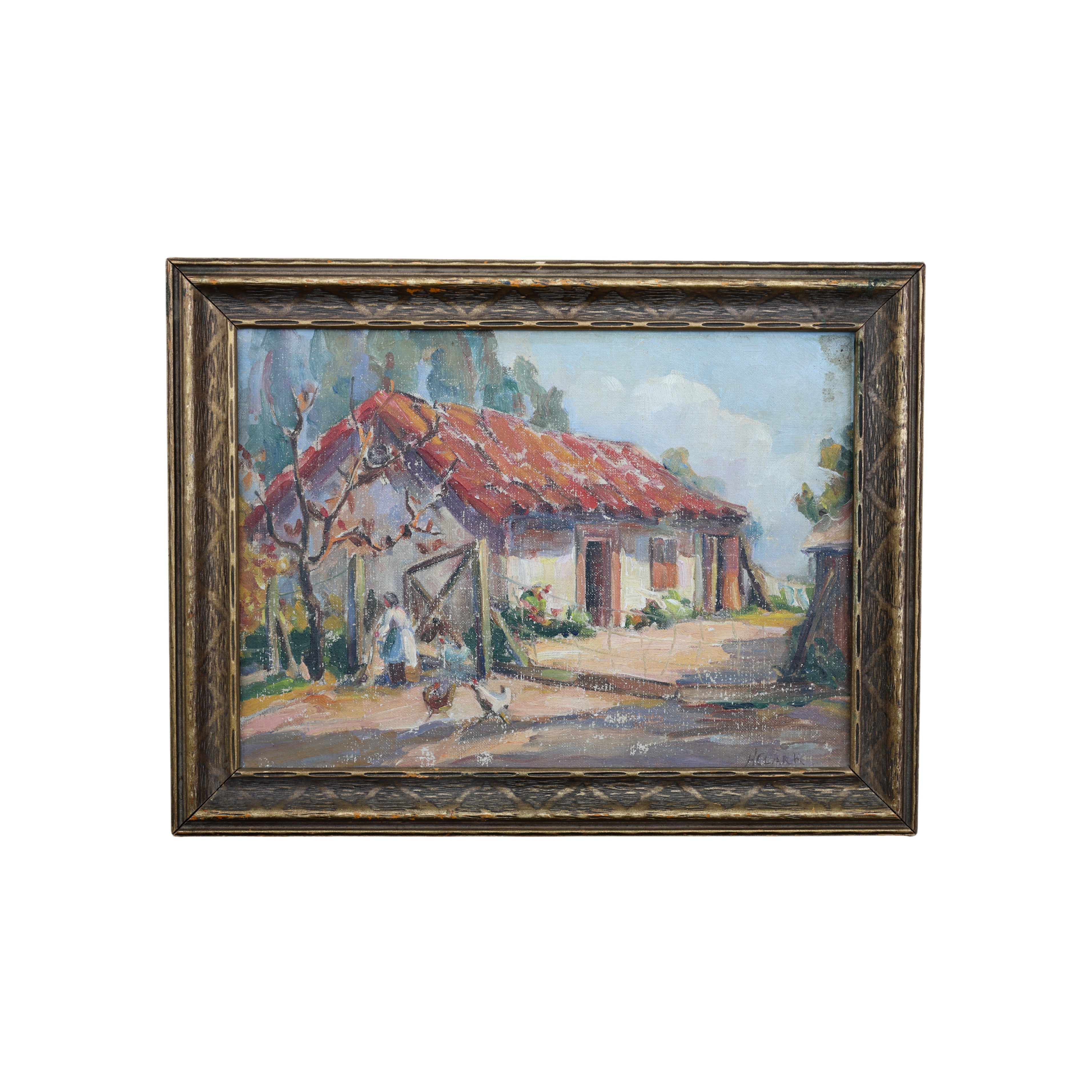 Cottage Farm Oil Painting