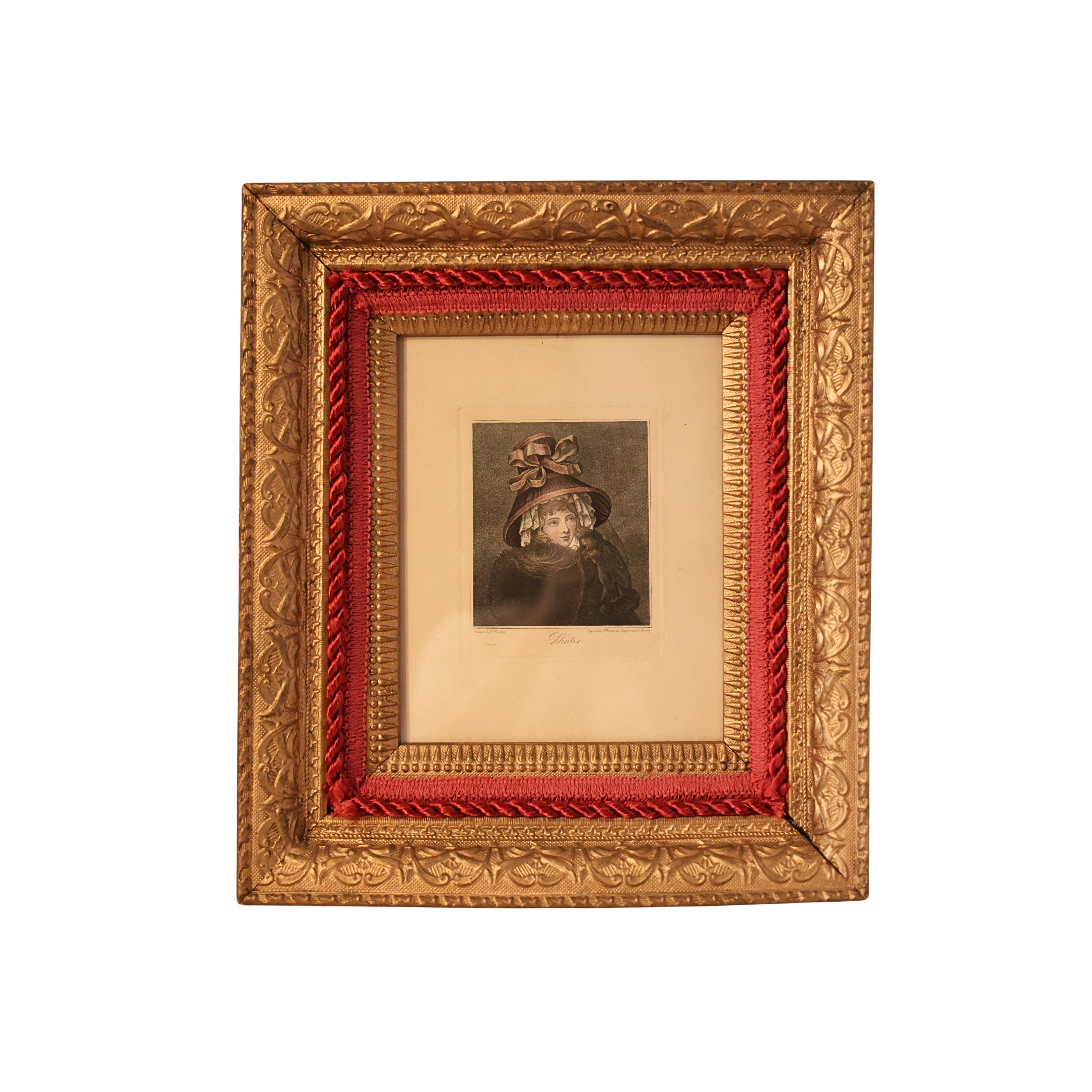 Gilt Framed “Winter” Portrait Engraving