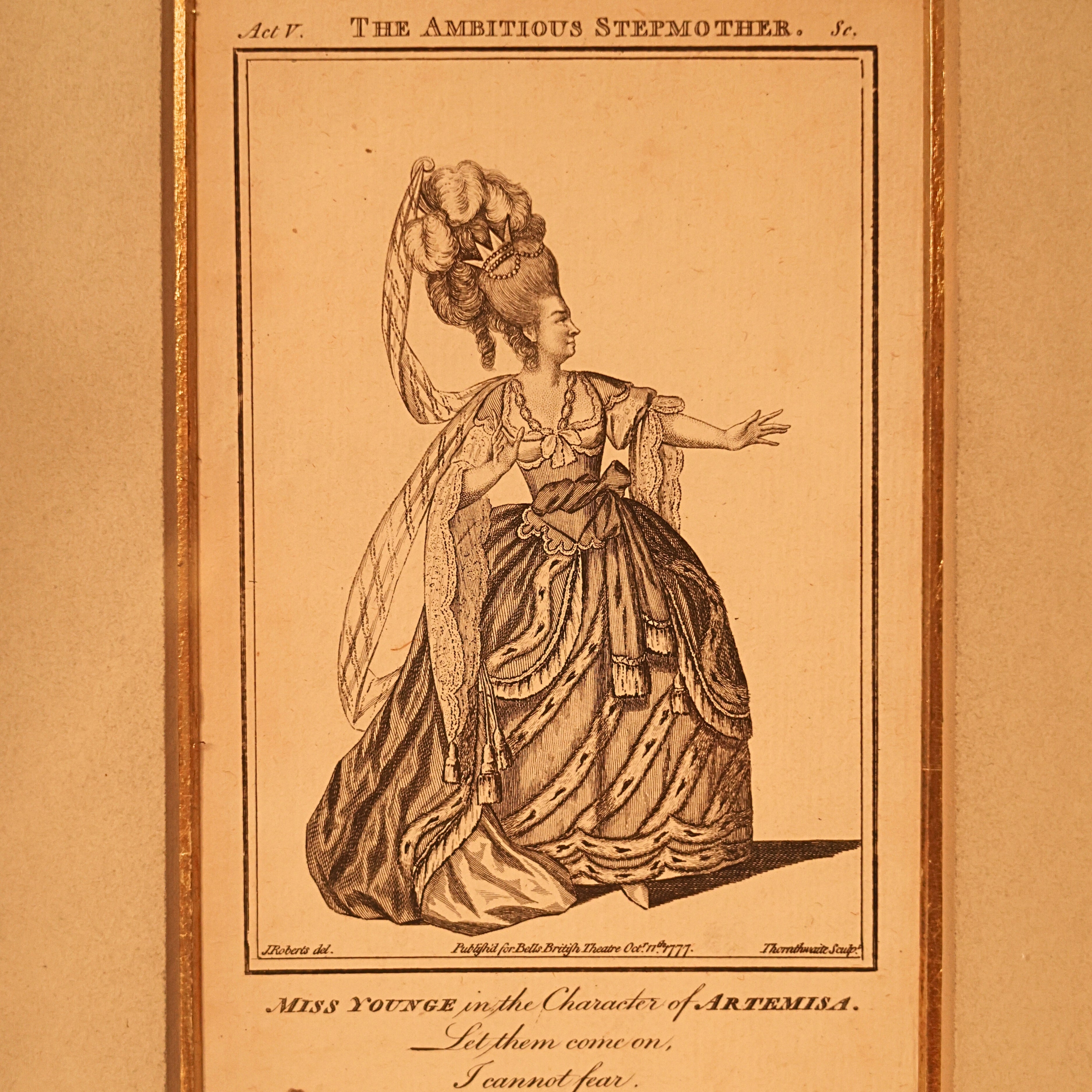 18th c. Bell’s British Theatre Engravings — Artemisia and Estifania