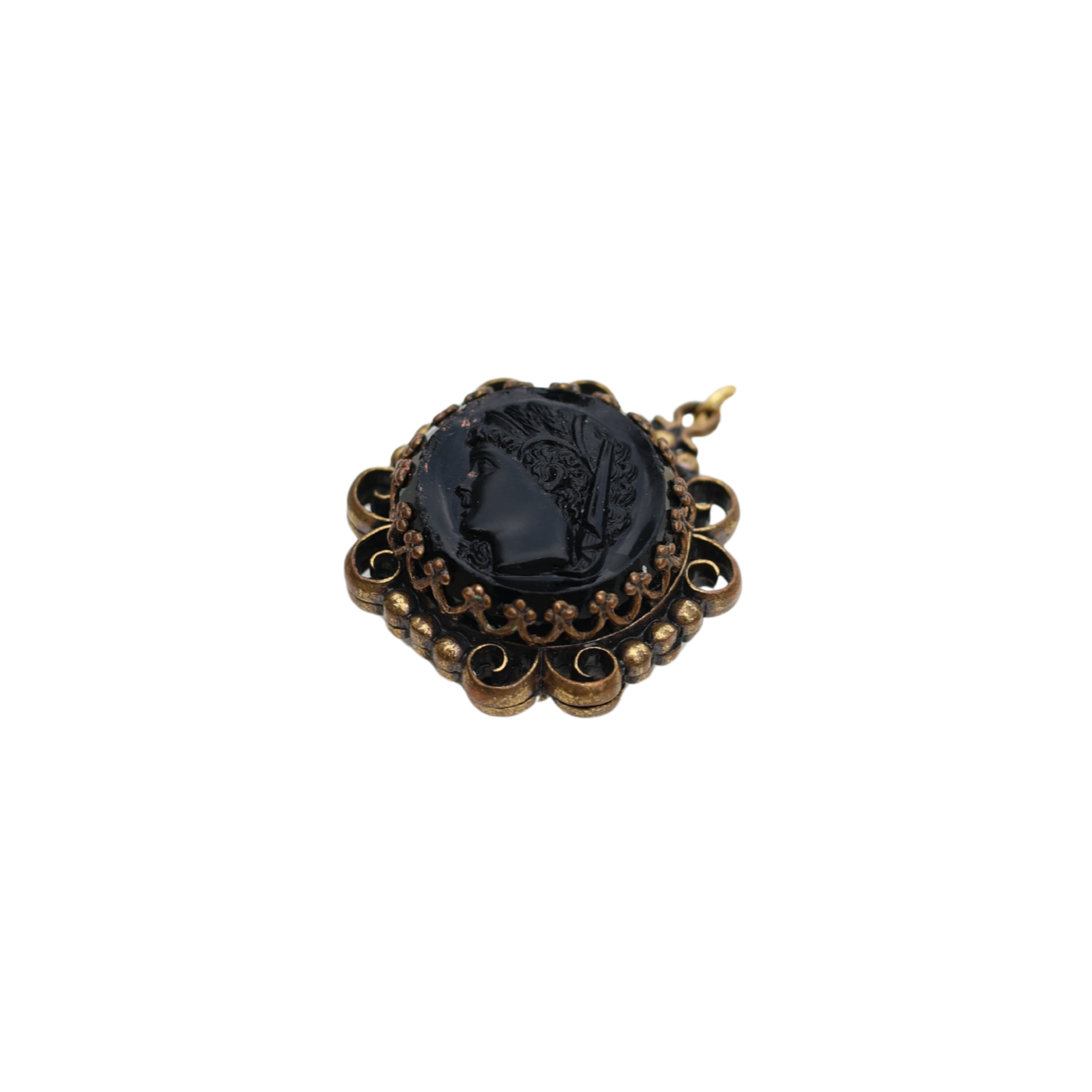 Intaglio Scrollwork Pendant on 18k Chain