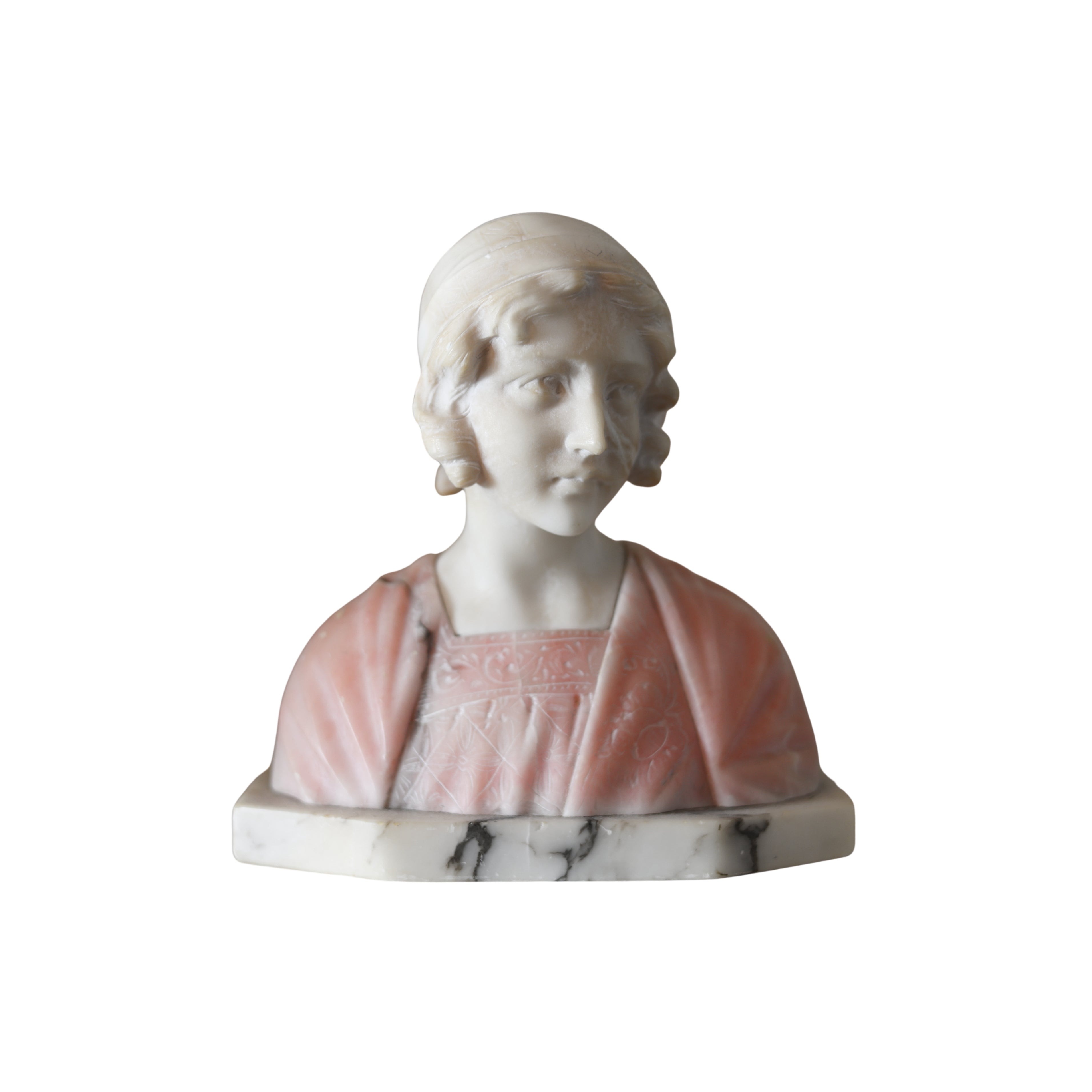 Italian Alabaster Bust “Mignon,” Attributed to Giuseppe Bessi