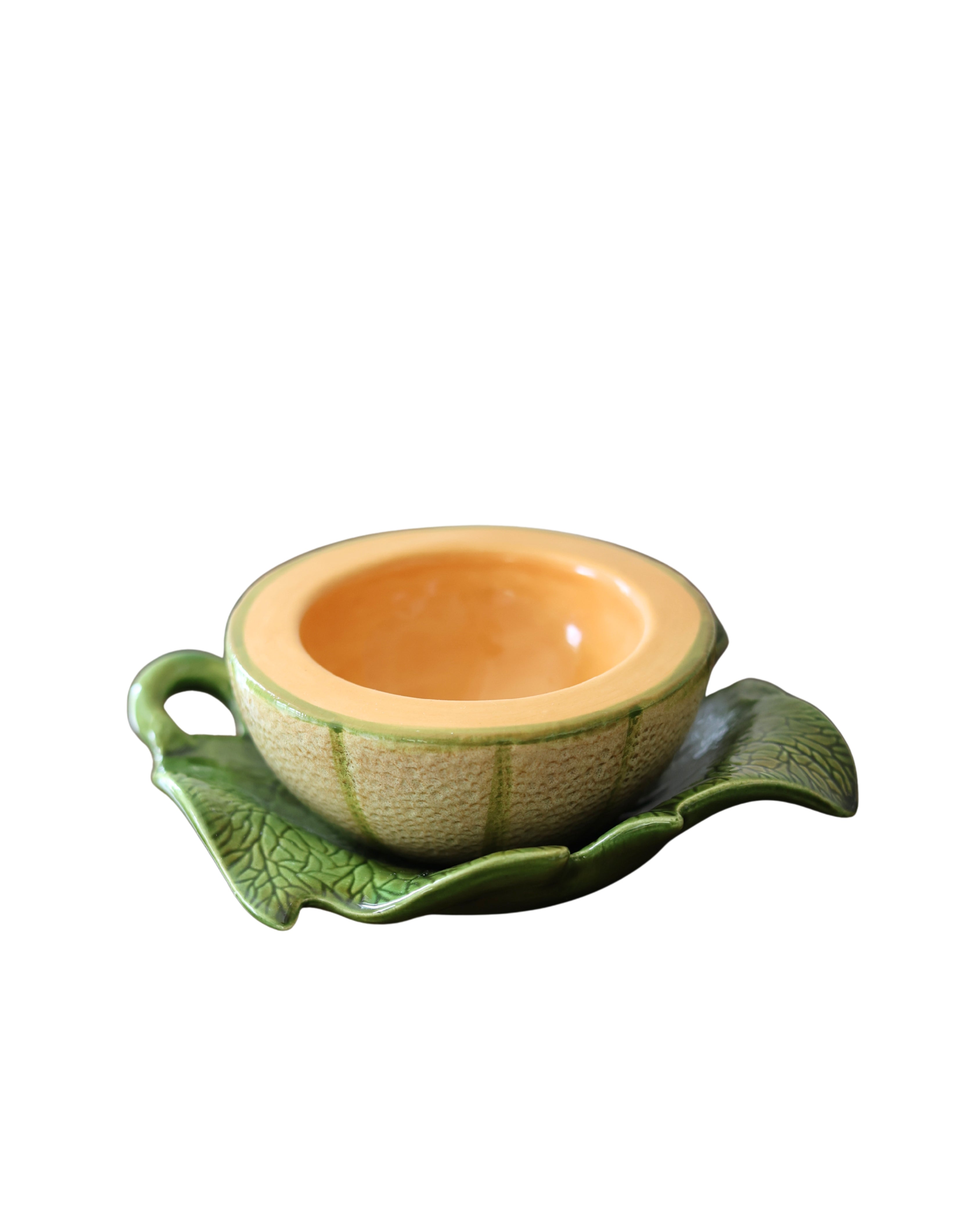 Cantaloupe Bowls with Leaf Underplate-4