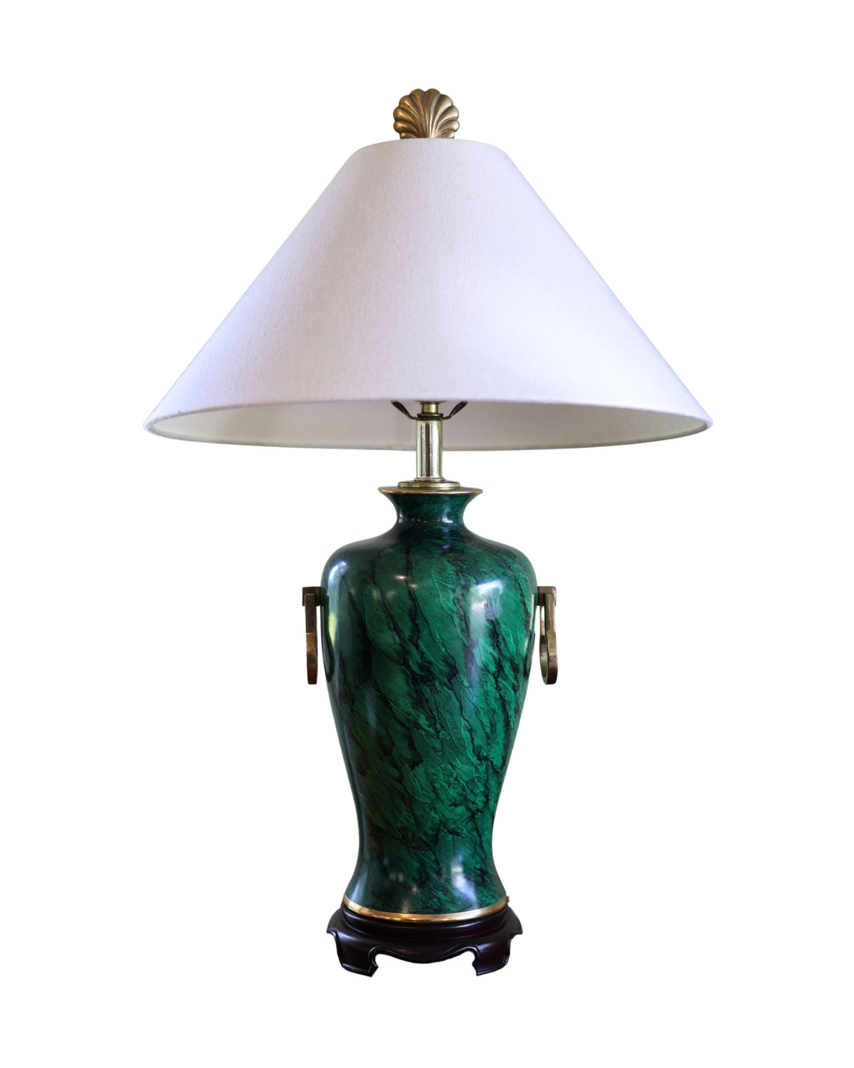 Faux Malachite Porcelain Table Lamp