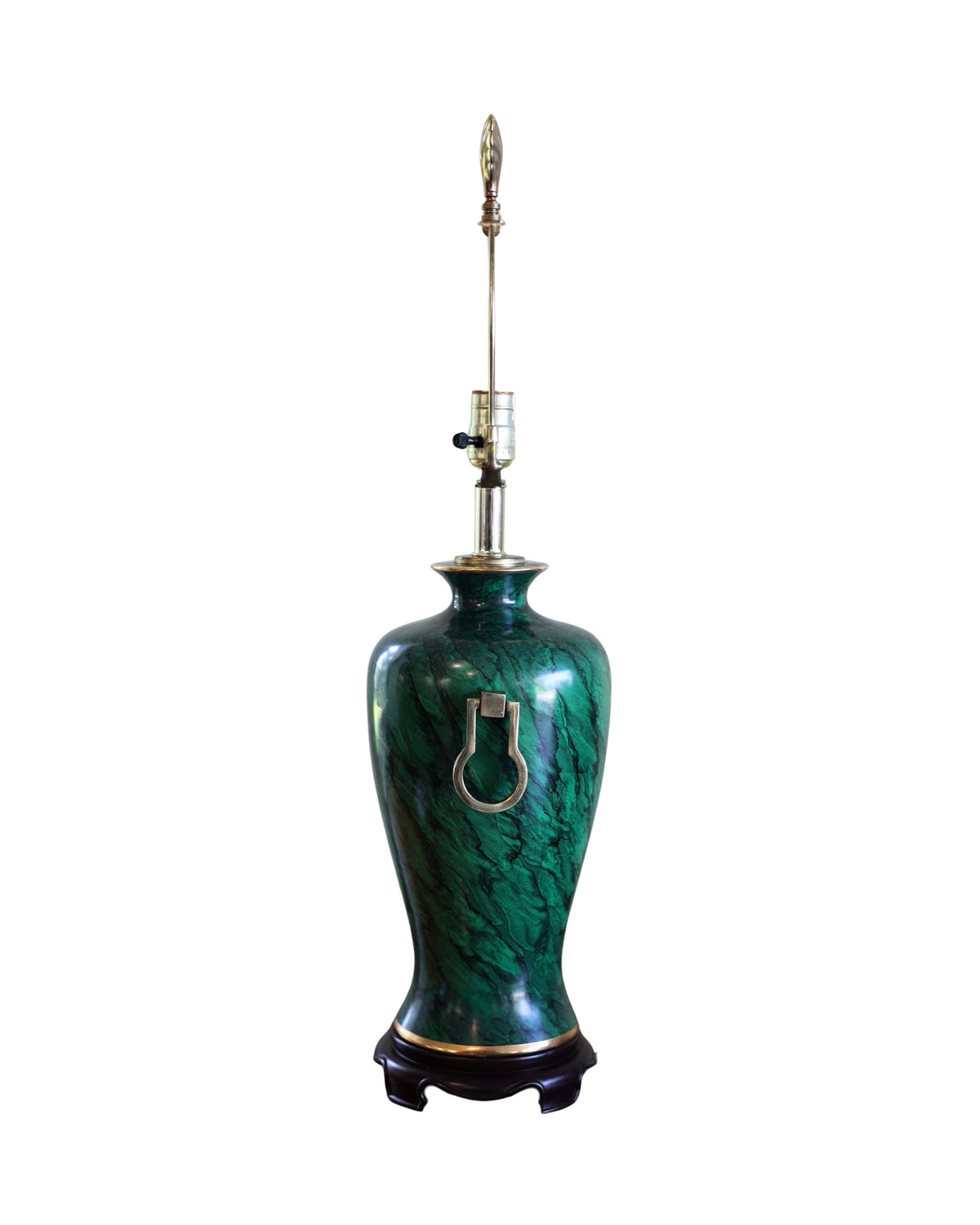Faux Malachite Porcelain Table Lamp-4