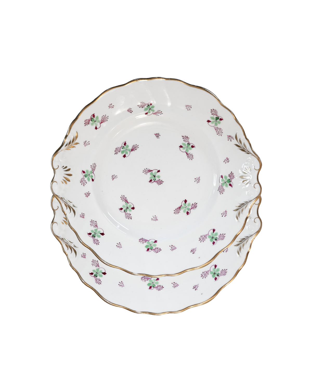 Soft-Paste Porcelain Clover & Floral Sprig Plates, c. 1835–1850-2