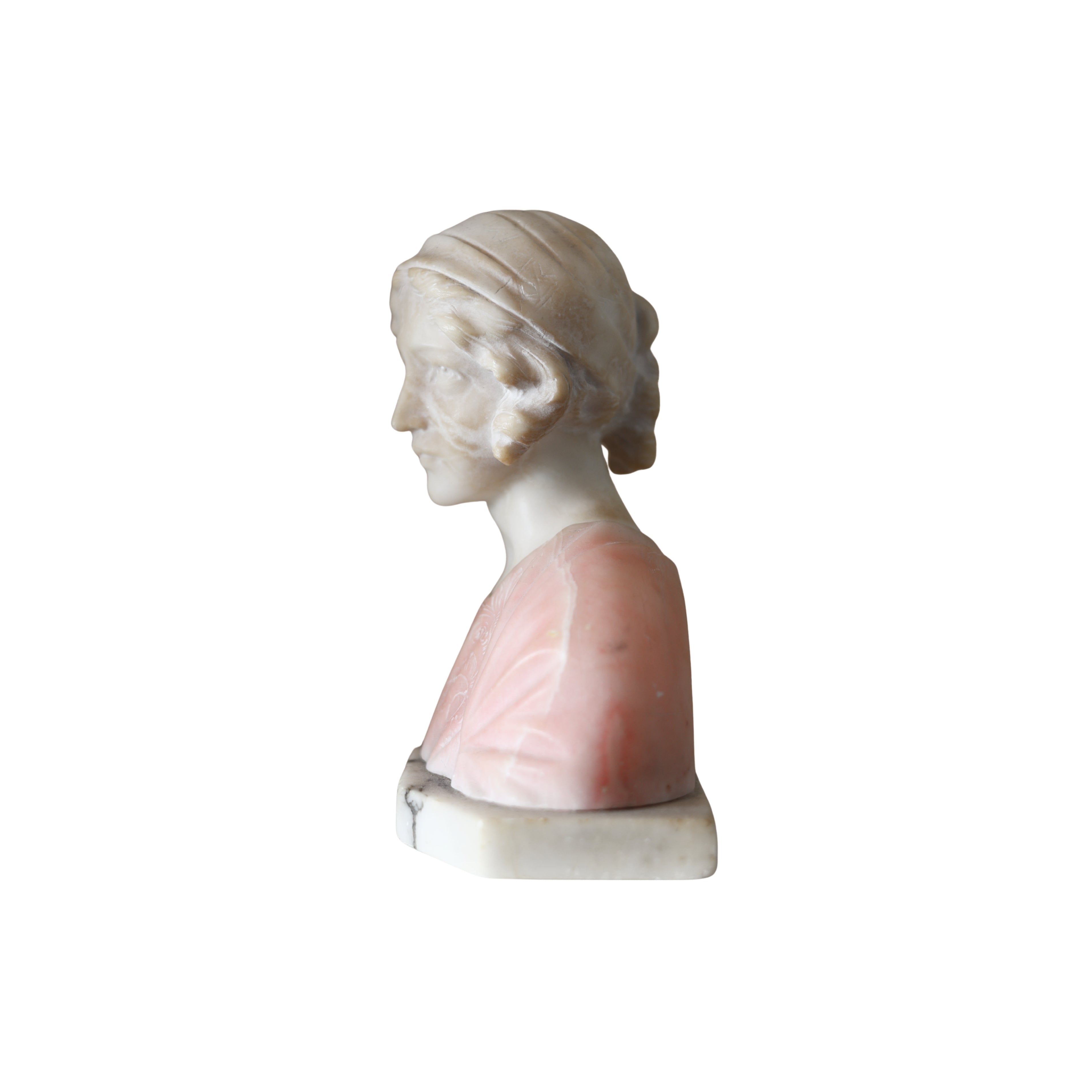 Italian Alabaster Bust “Mignon", Attributed to Giuseppe Bessi