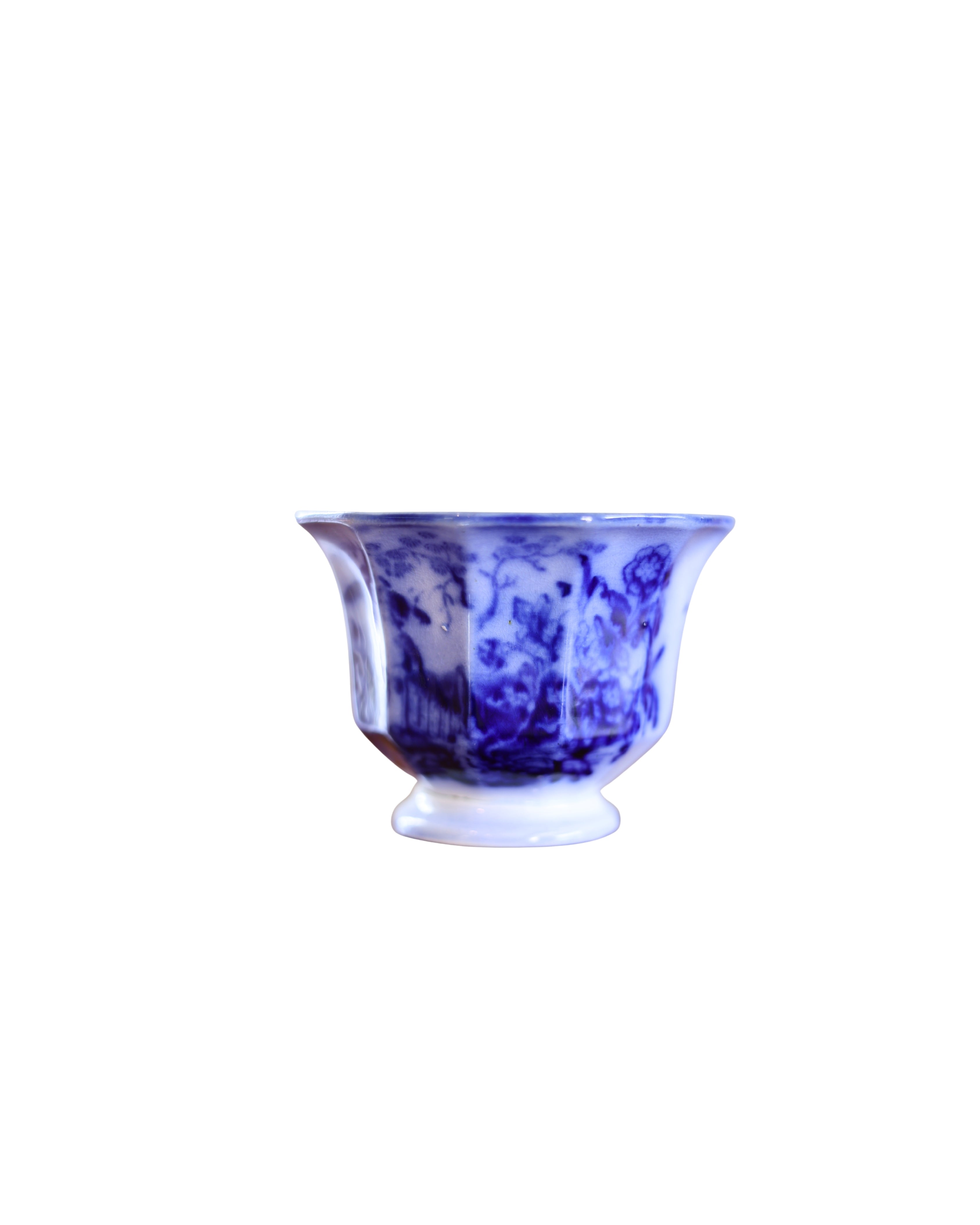 Davenport "Amoy" Flow Blue Fluted Tea Bowls-3