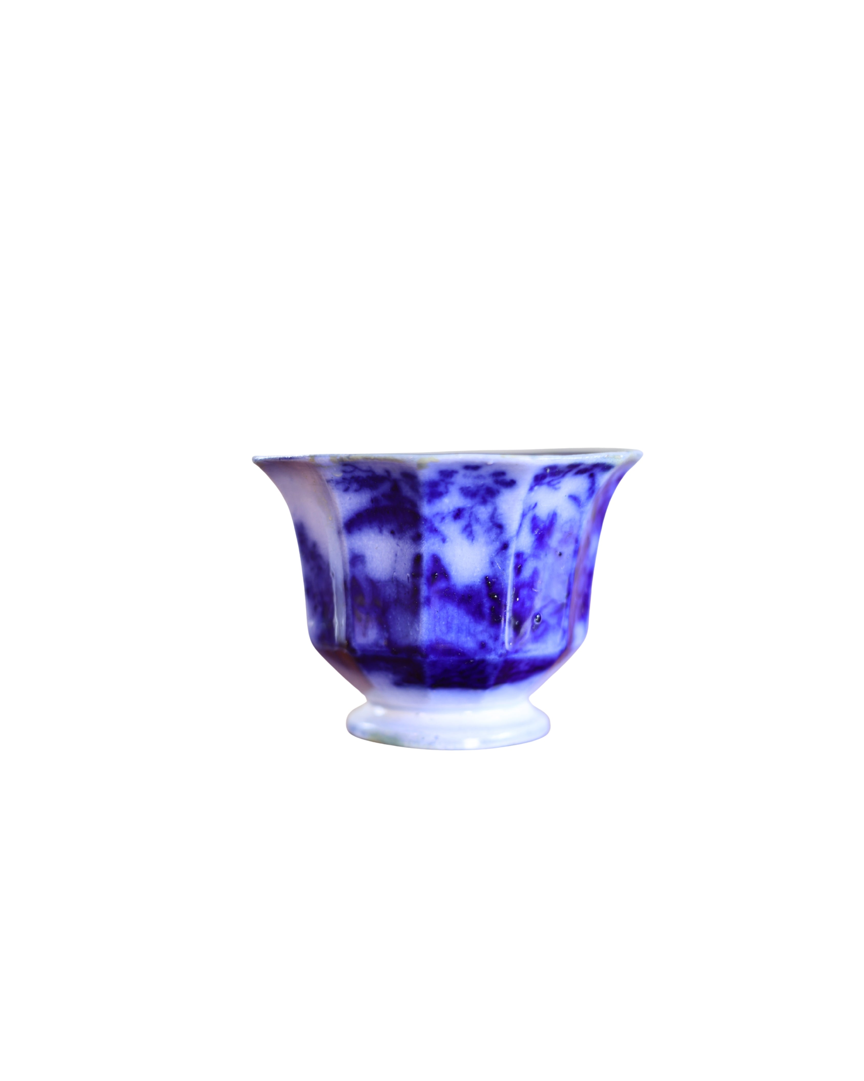 Davenport "Amoy" Flow Blue Fluted Tea Bowls-8
