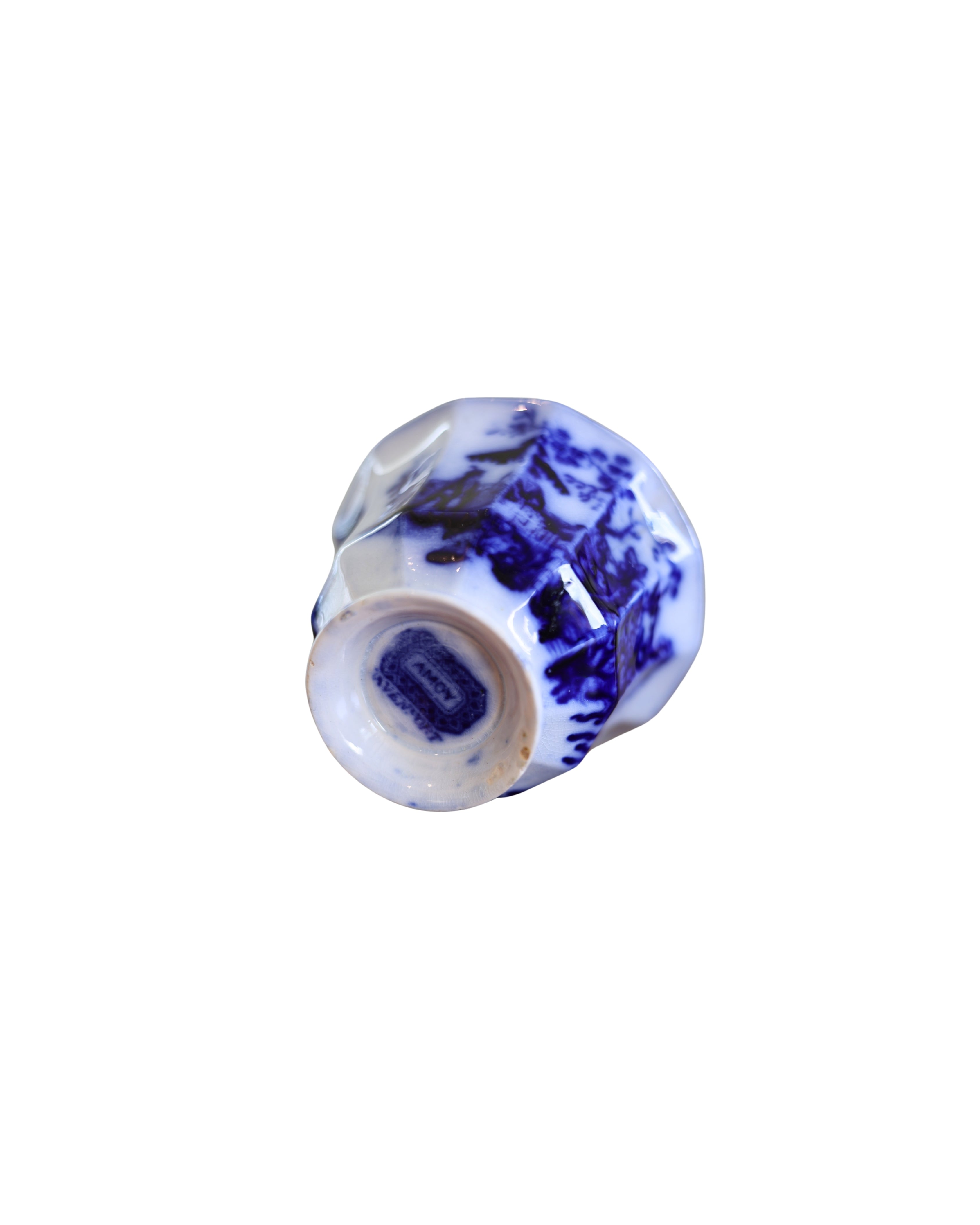 Davenport "Amoy" Flow Blue Fluted Tea Bowls-9