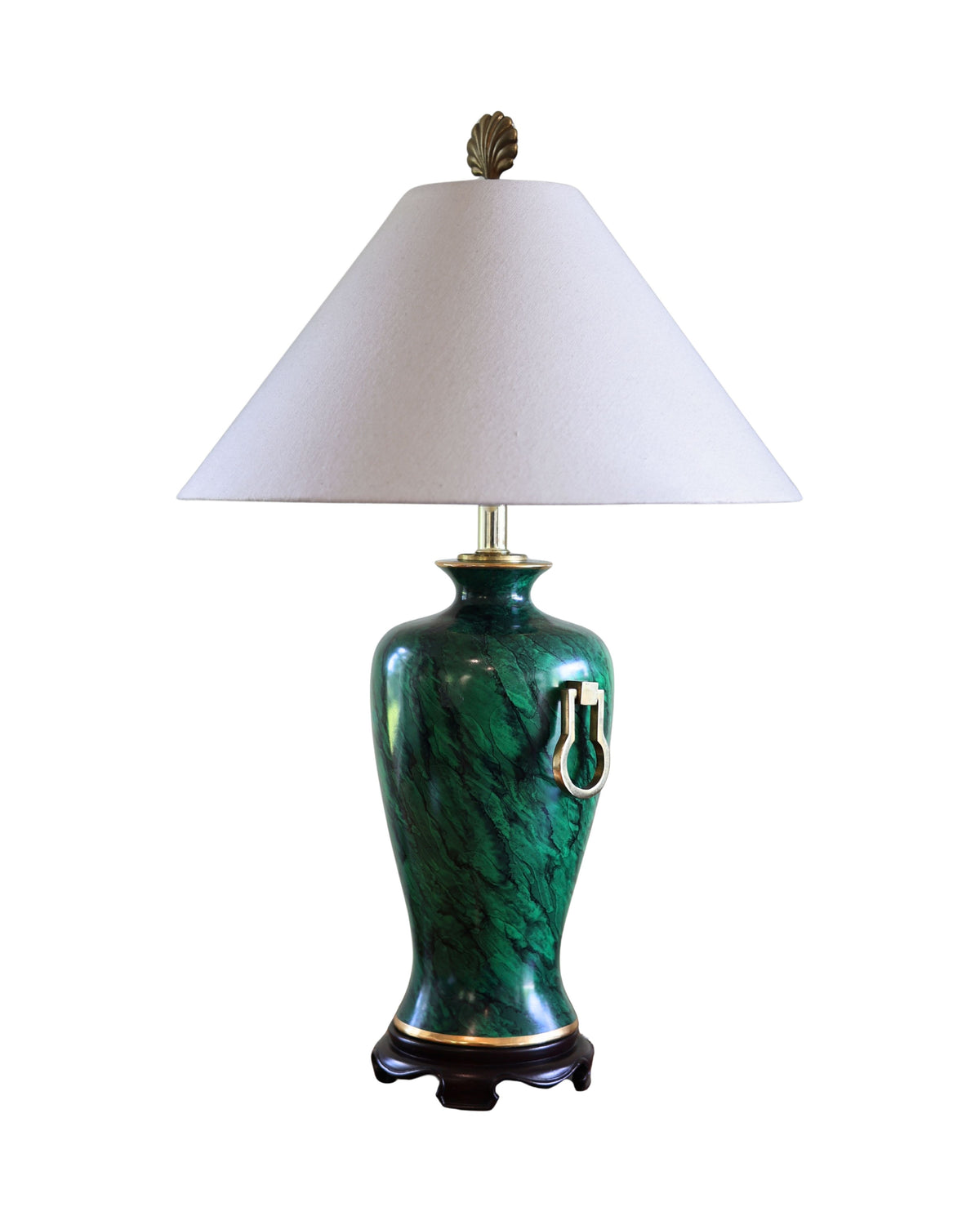 Faux Malachite Porcelain Table Lamp
