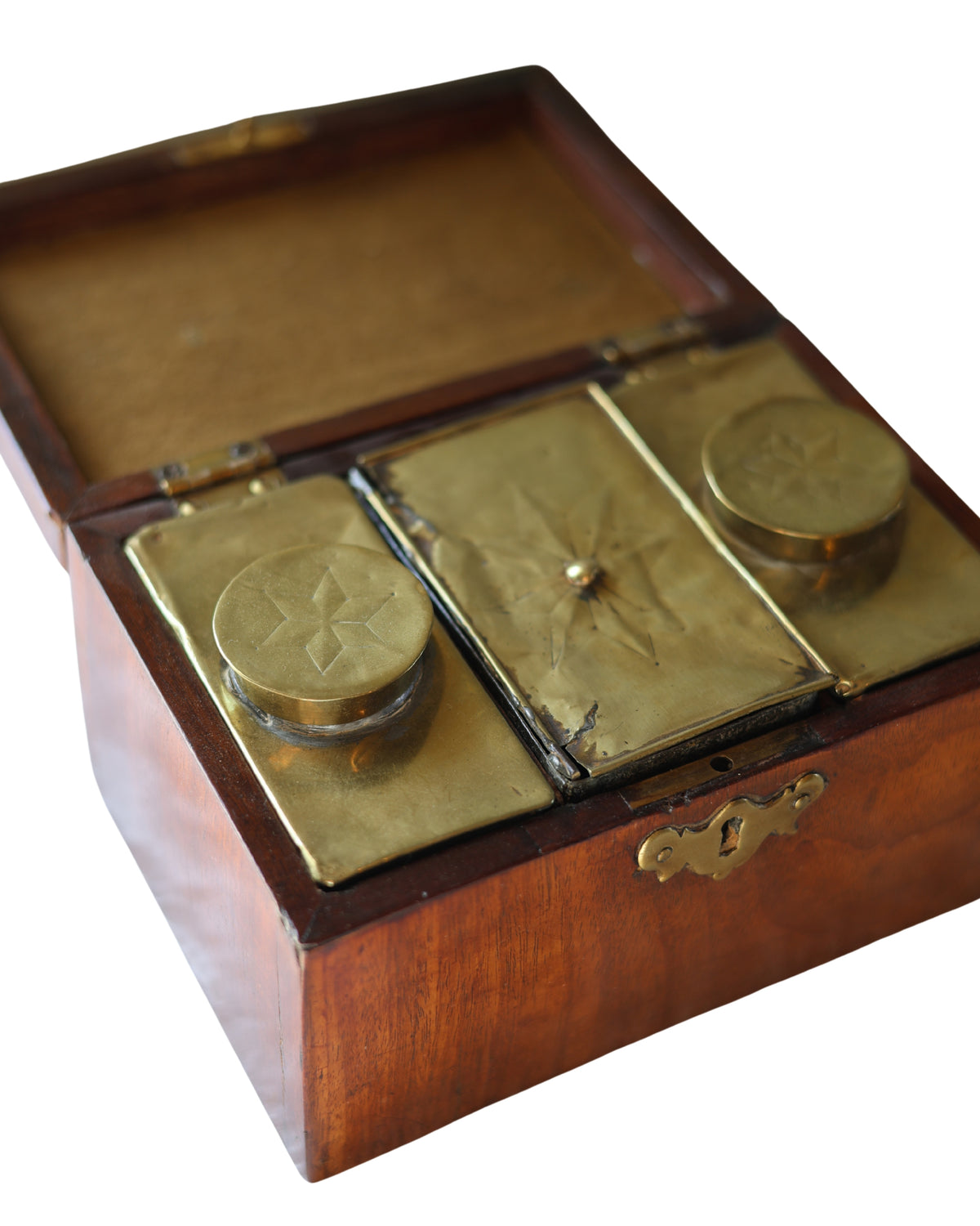 George III Mahogany Tea Caddy-3