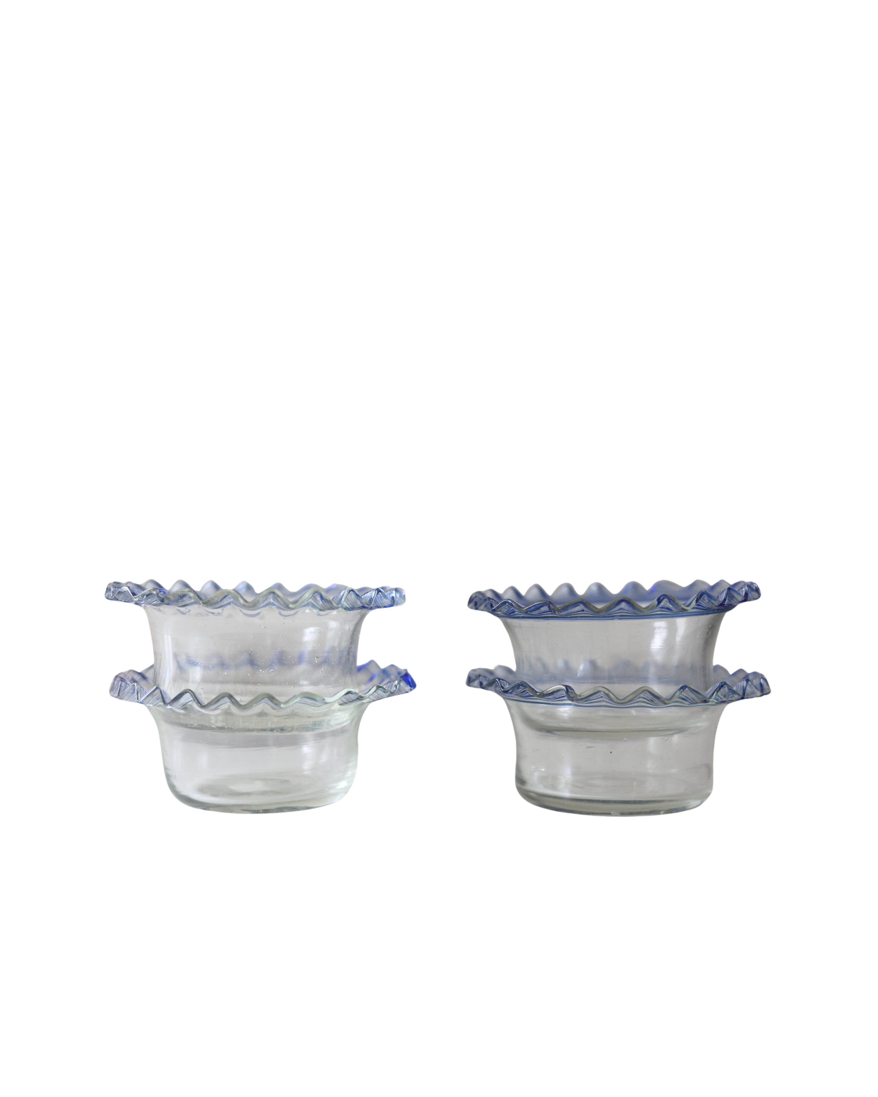 Carder Steuben Blown Glass Ruffled Finger Bowls, Set of 4