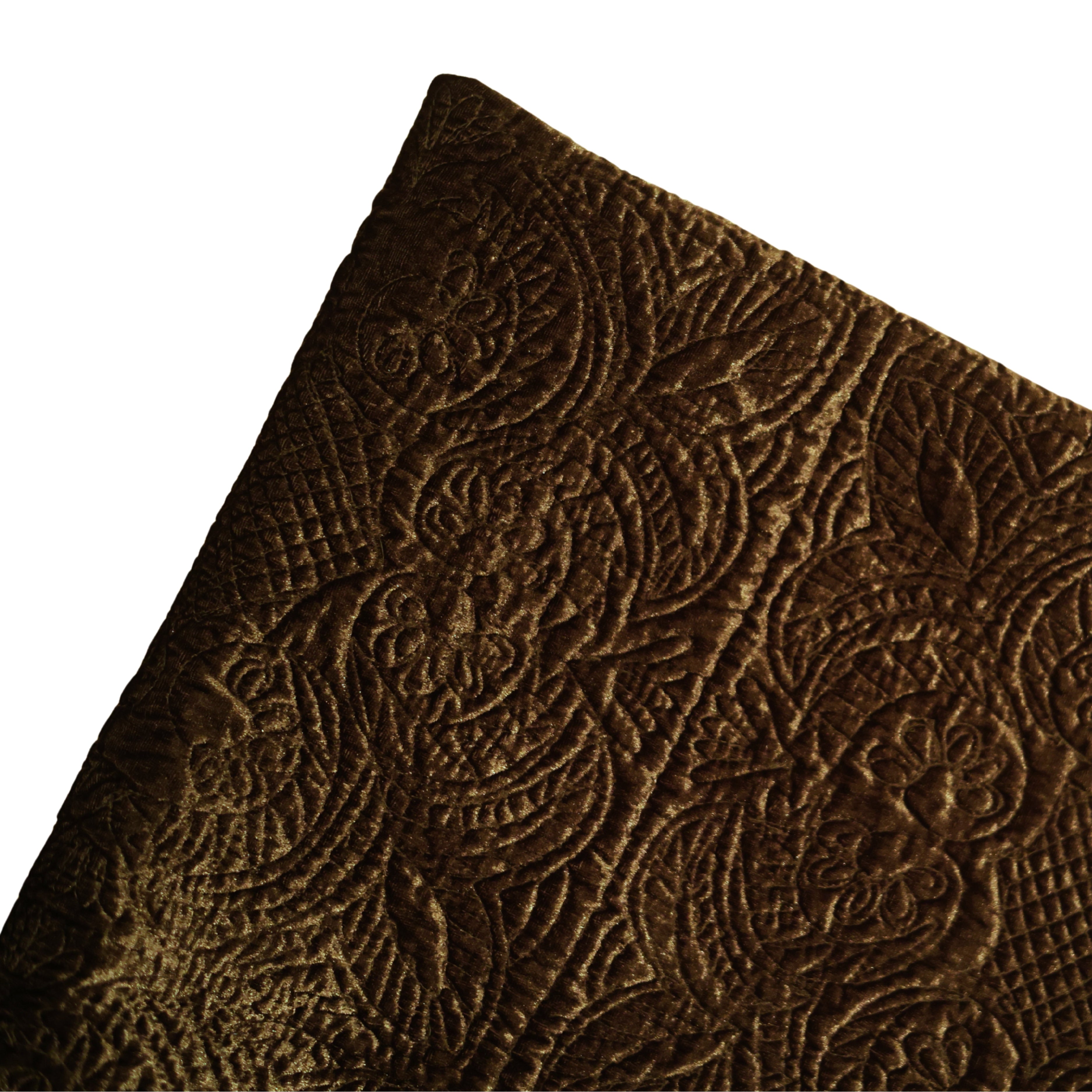 Olive Velvet Matelassé Quilt (Twin/Throw)