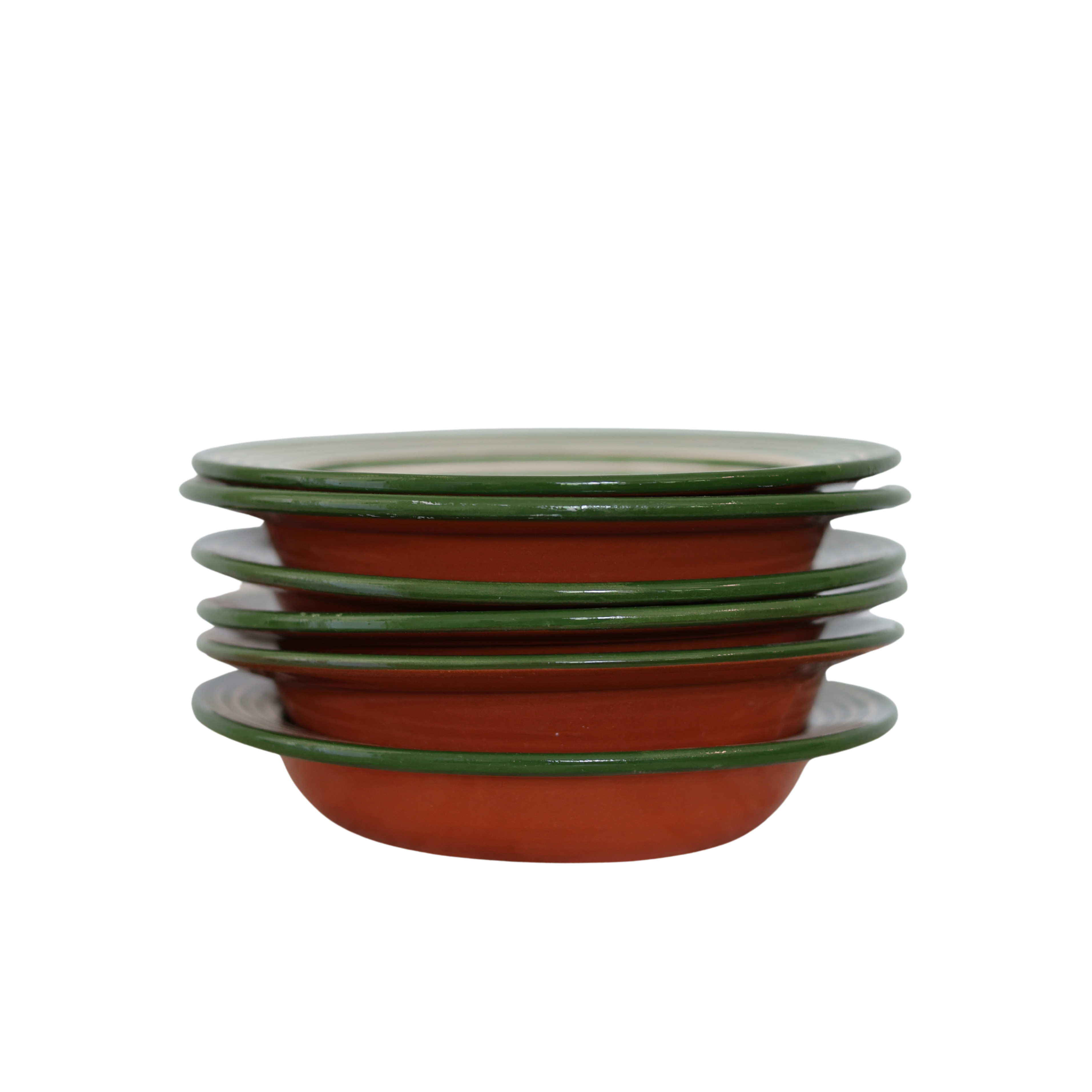 Portuguese Green Banded Pottery Bowl