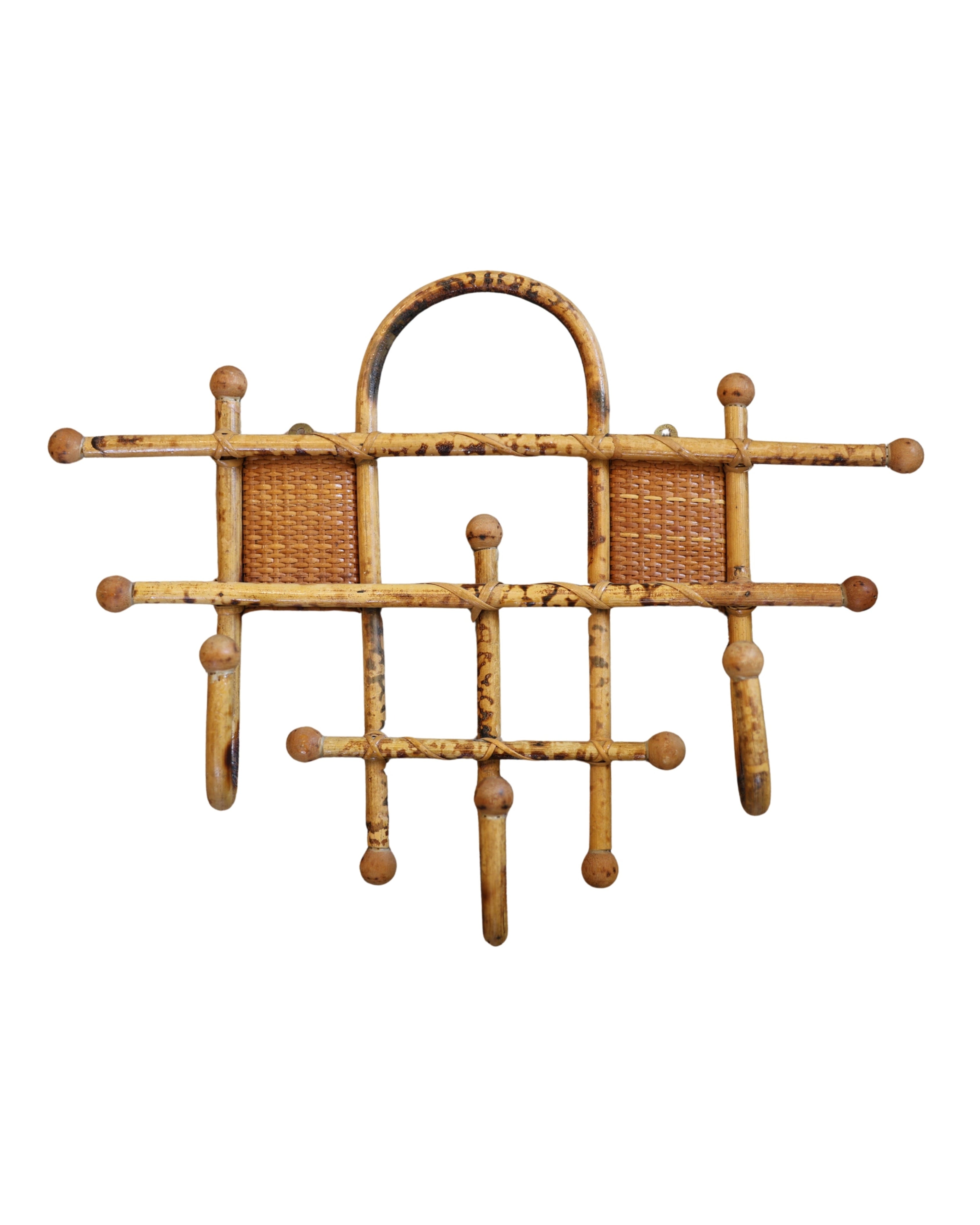 Burnt Bamboo & Rattan Hat Rack-1