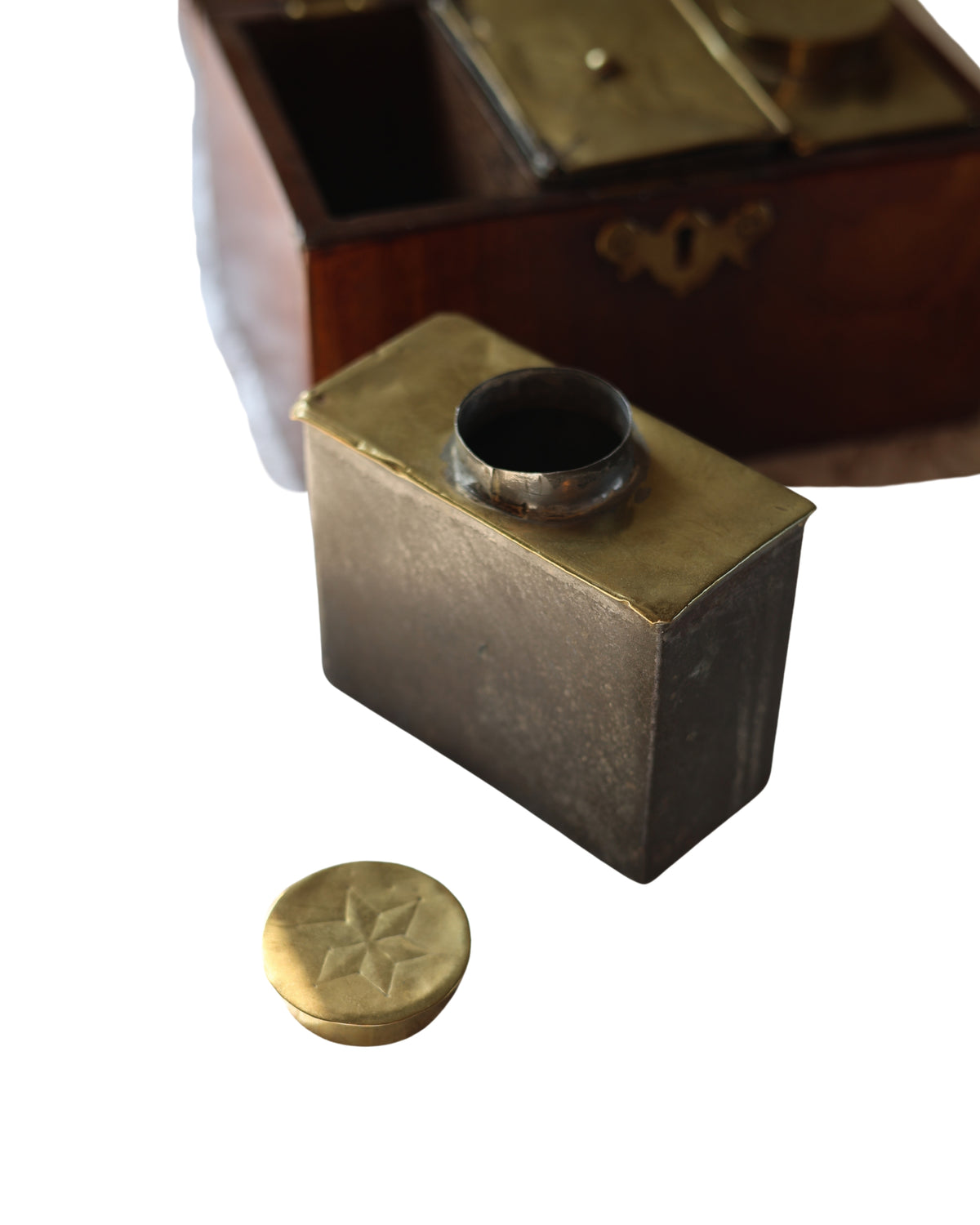 George III Mahogany Tea Caddy-4