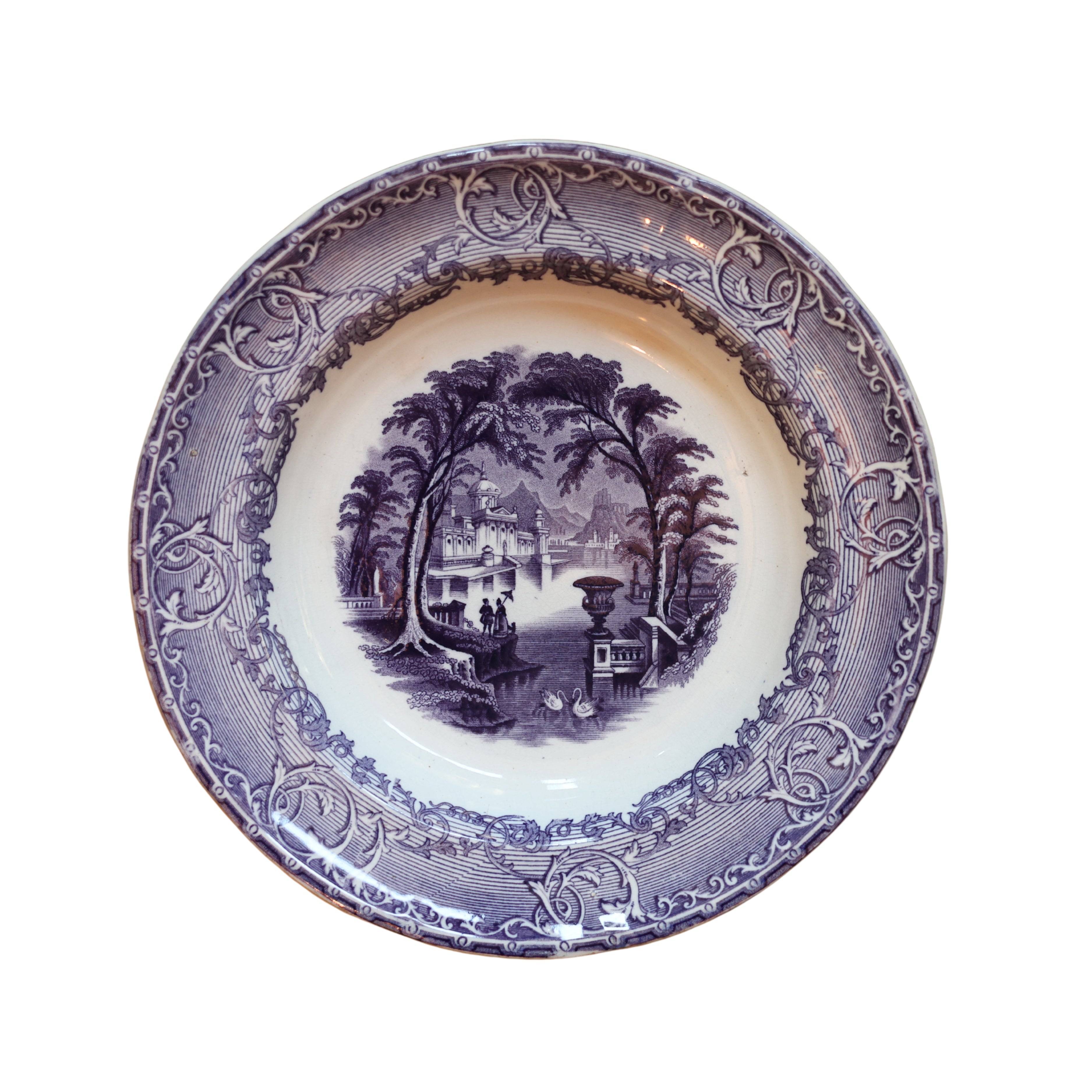 Mulberry “Venus” Transferware Shallow Bowl