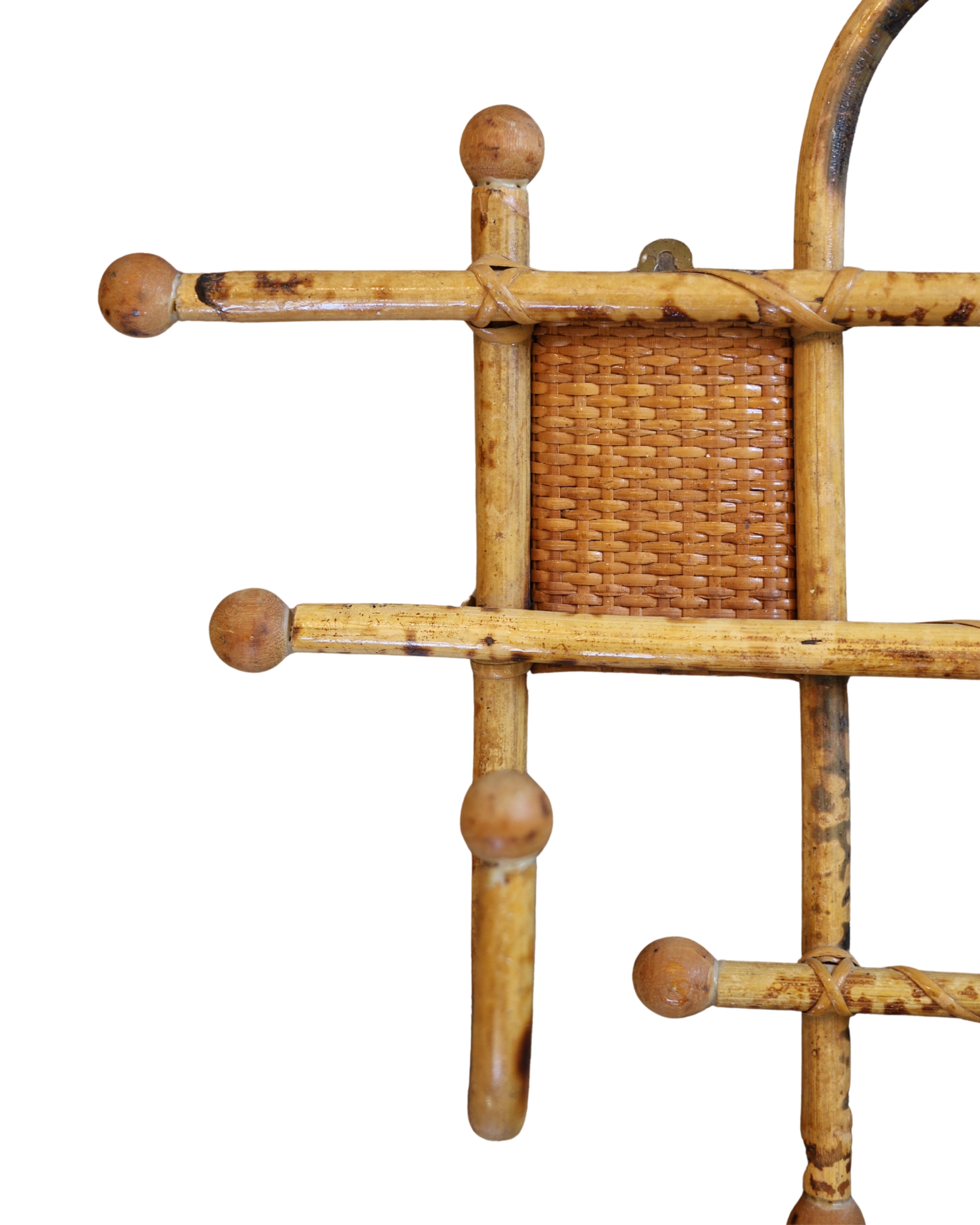 Burnt Bamboo & Rattan Hat Rack-3
