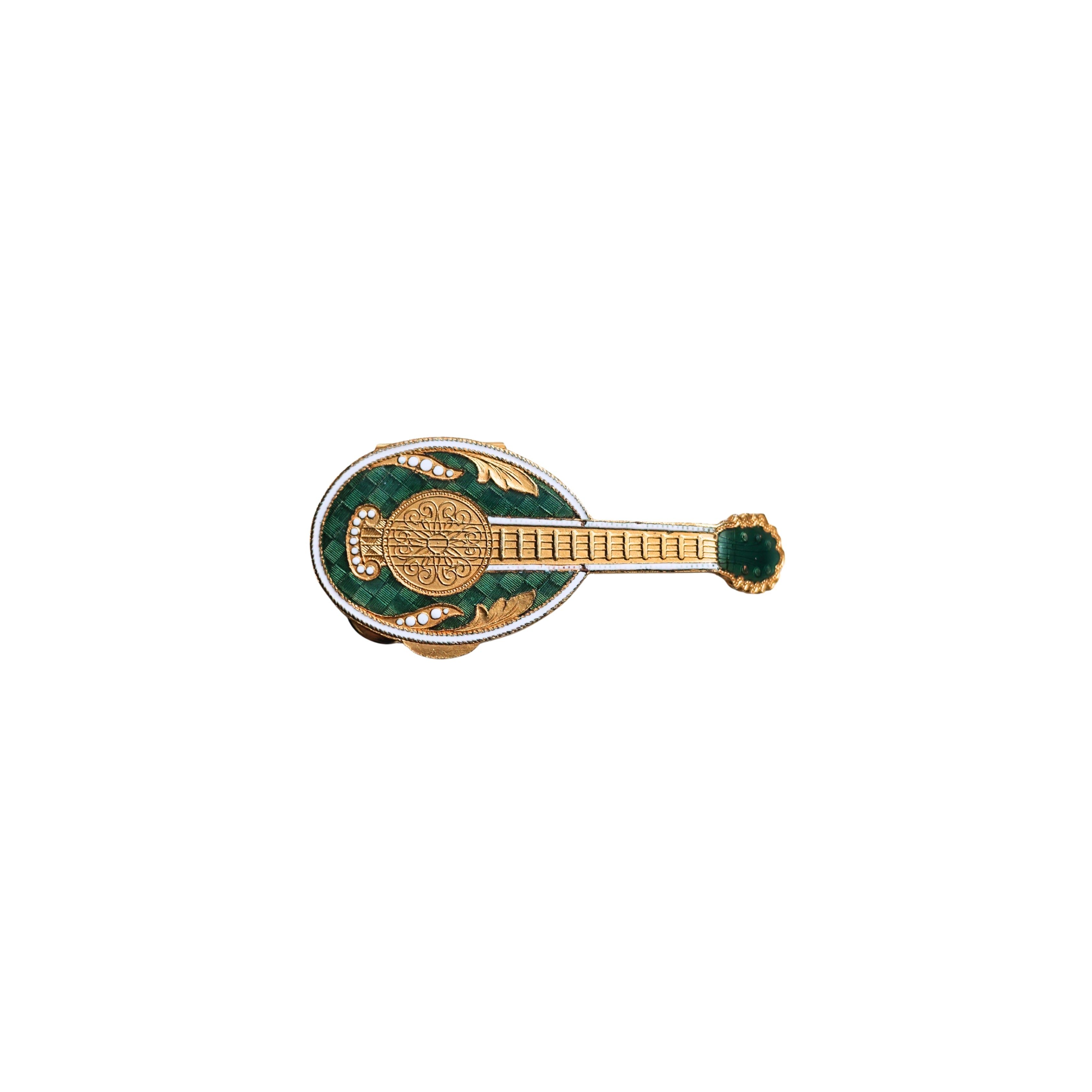 Guilloché Enamel Mandolin Pill Box