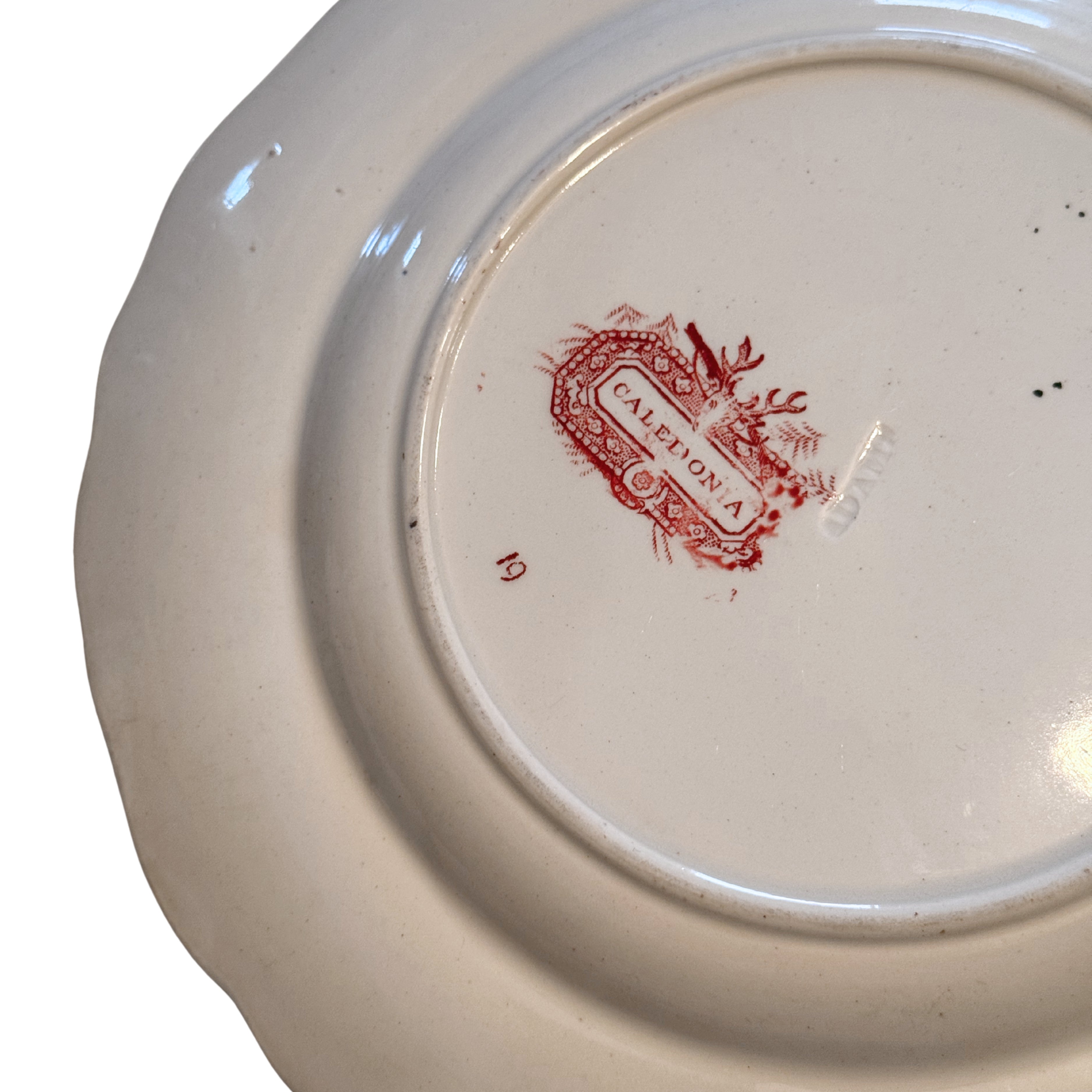 “Caledonia” Scottish Hunt Scene Transferware Plate by William Adams & Sons