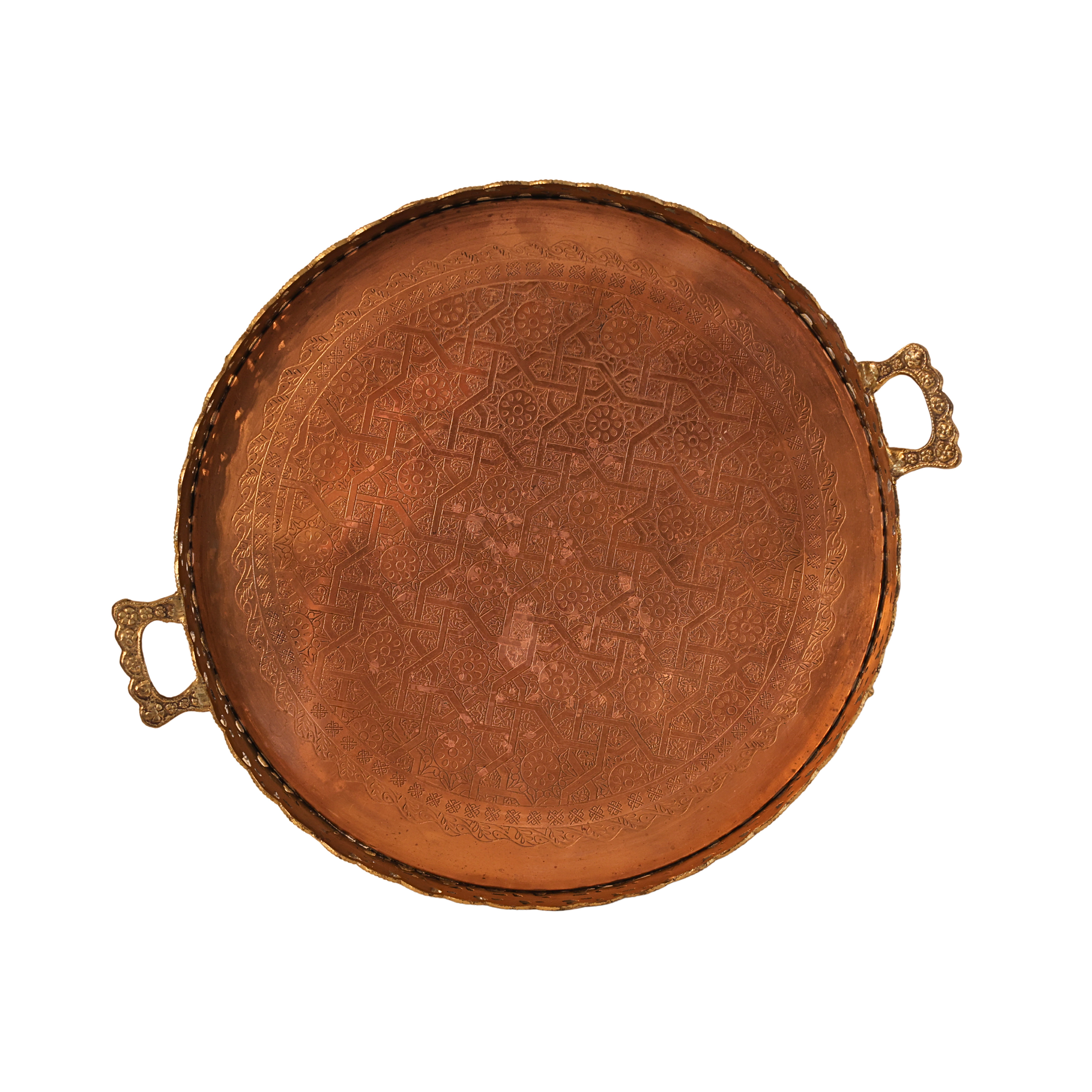 Ornamental Copper and Brass Serving Tray