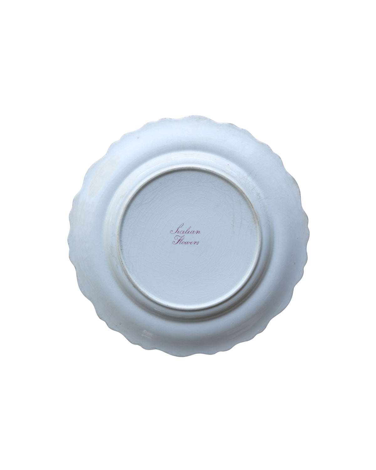 “Sicilian Flowers” Red Transferware Plate-3