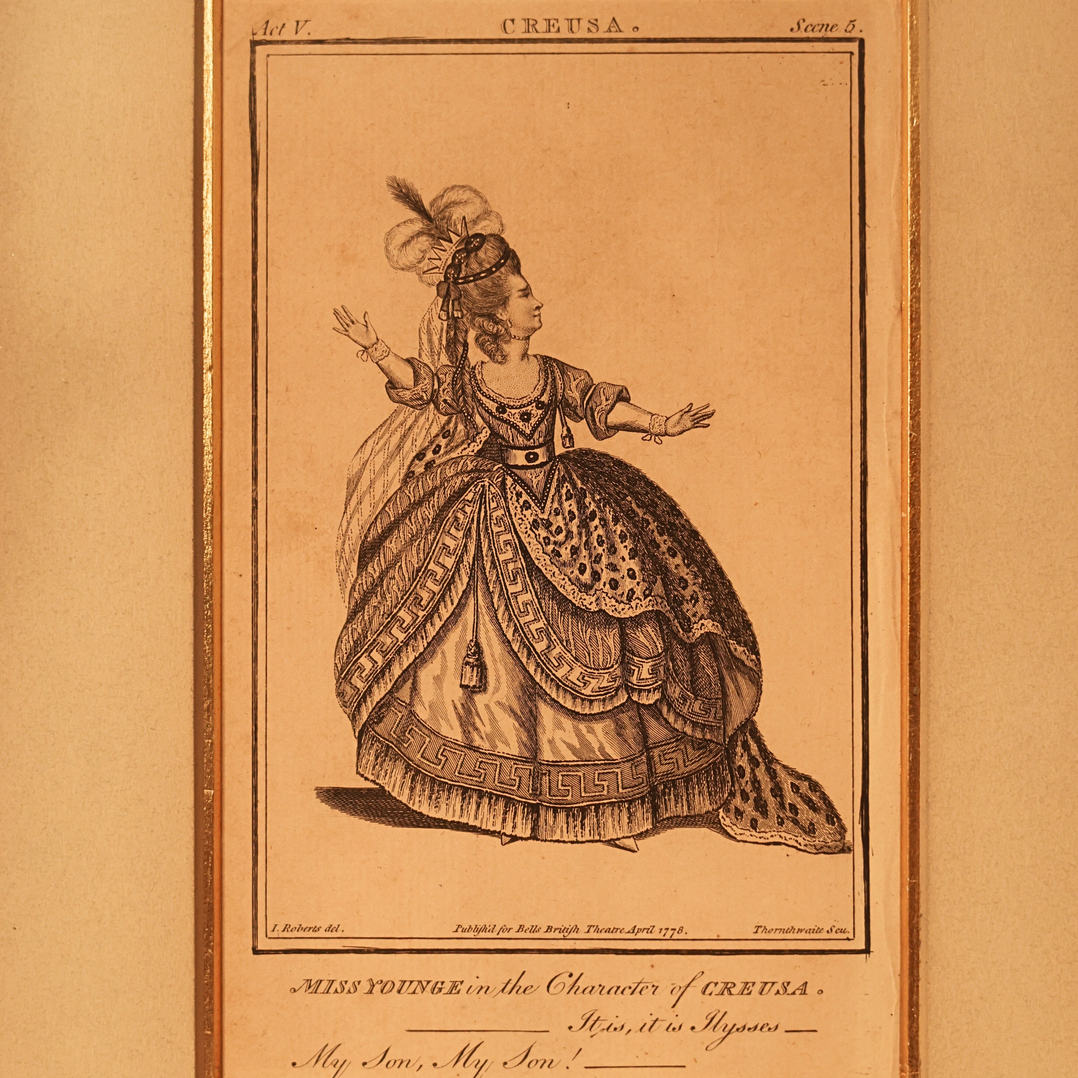 18th c. Bell’s British Theatre Engravings — Creusa & Virginia