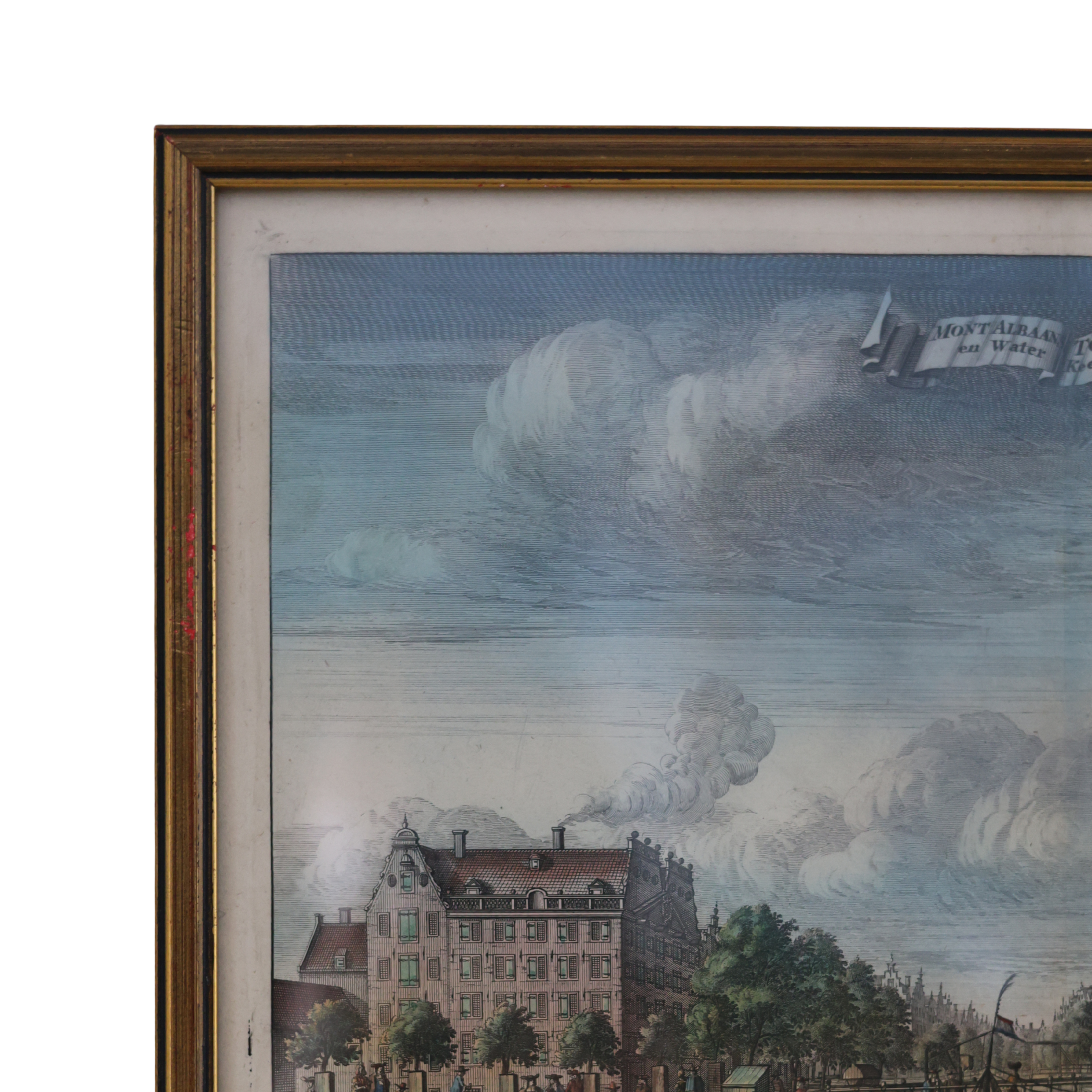 18th c. Caspar Commelin Amsterdam Engraving – Montelbaanstoren & Harbor View