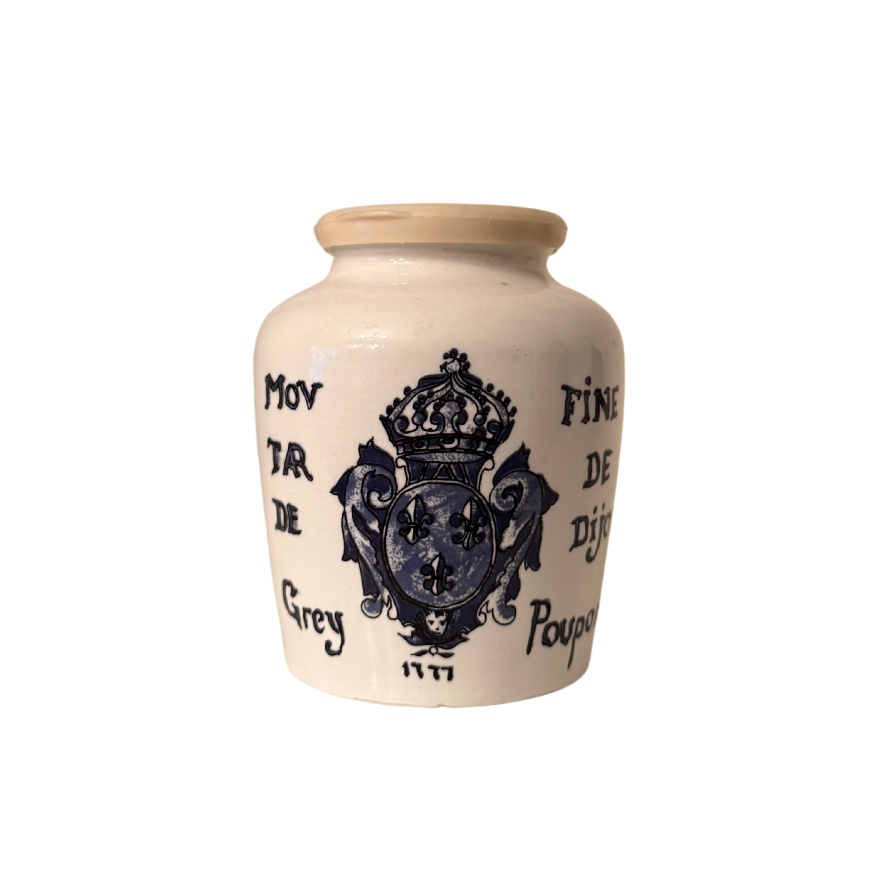 French Grey Poupon Mustard Pot