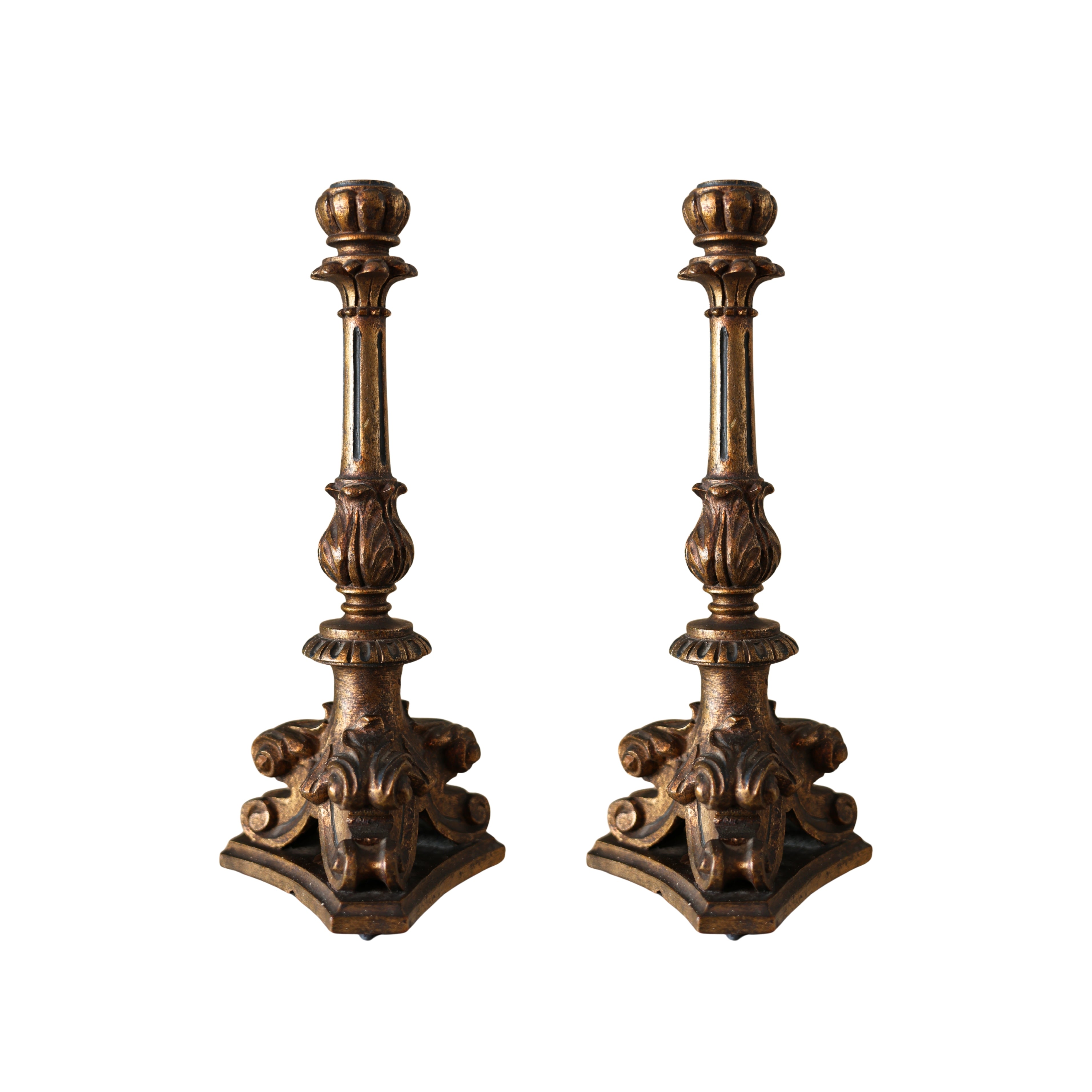 Pair of Florentine Giltwood Candlesticks