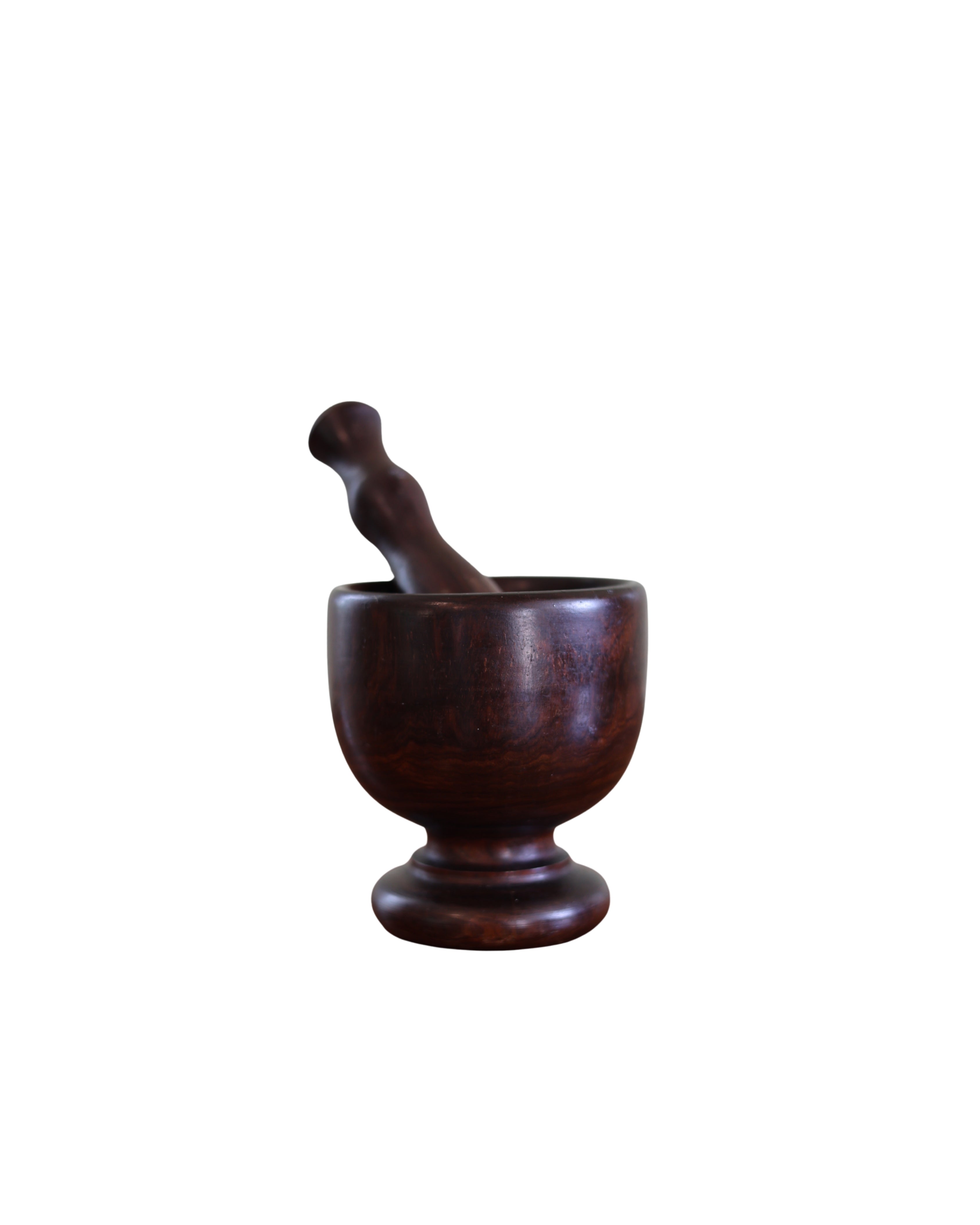 Turned Hardwood Mortar & Pestle-2