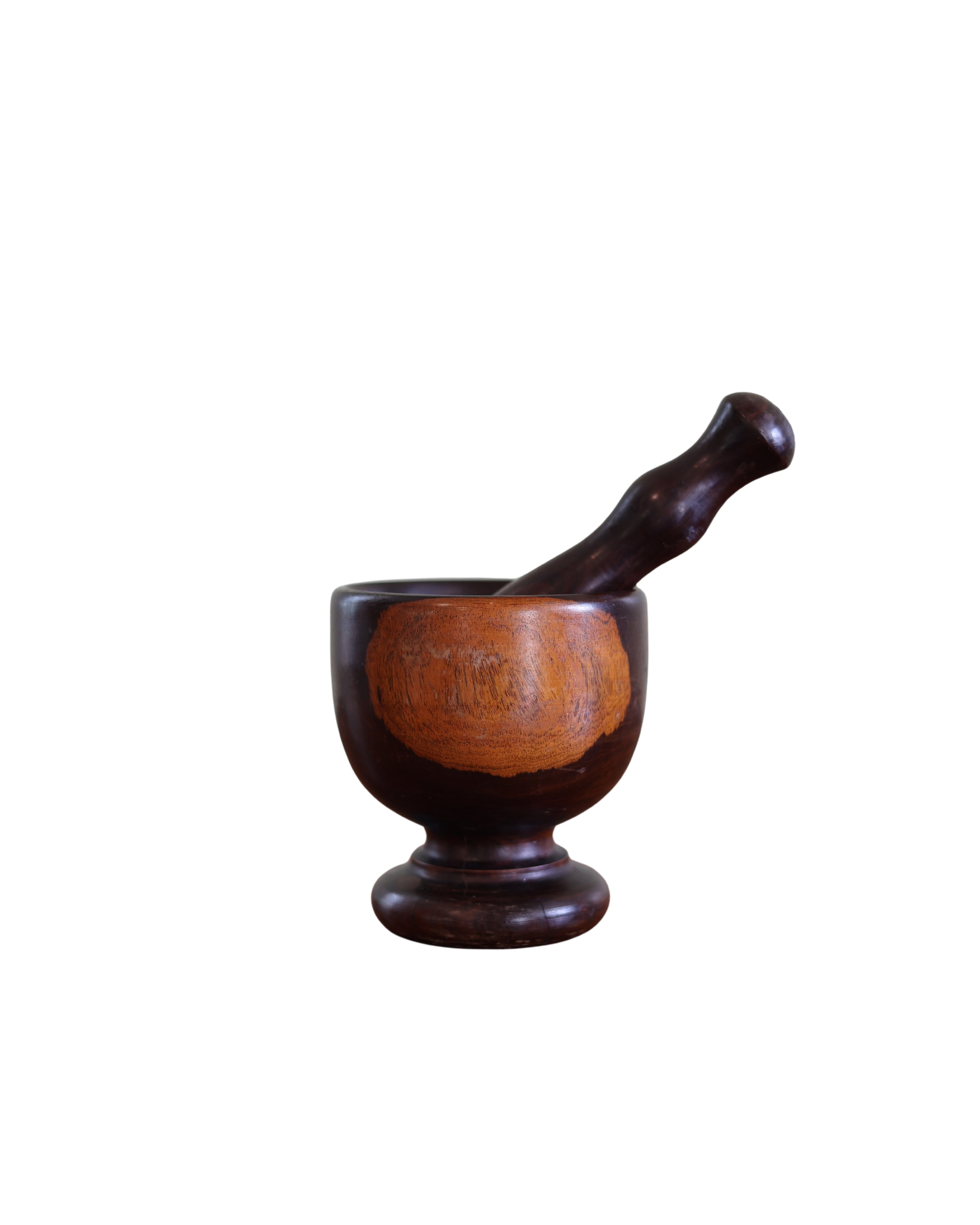 Turned Hardwood Mortar & Pestle-1