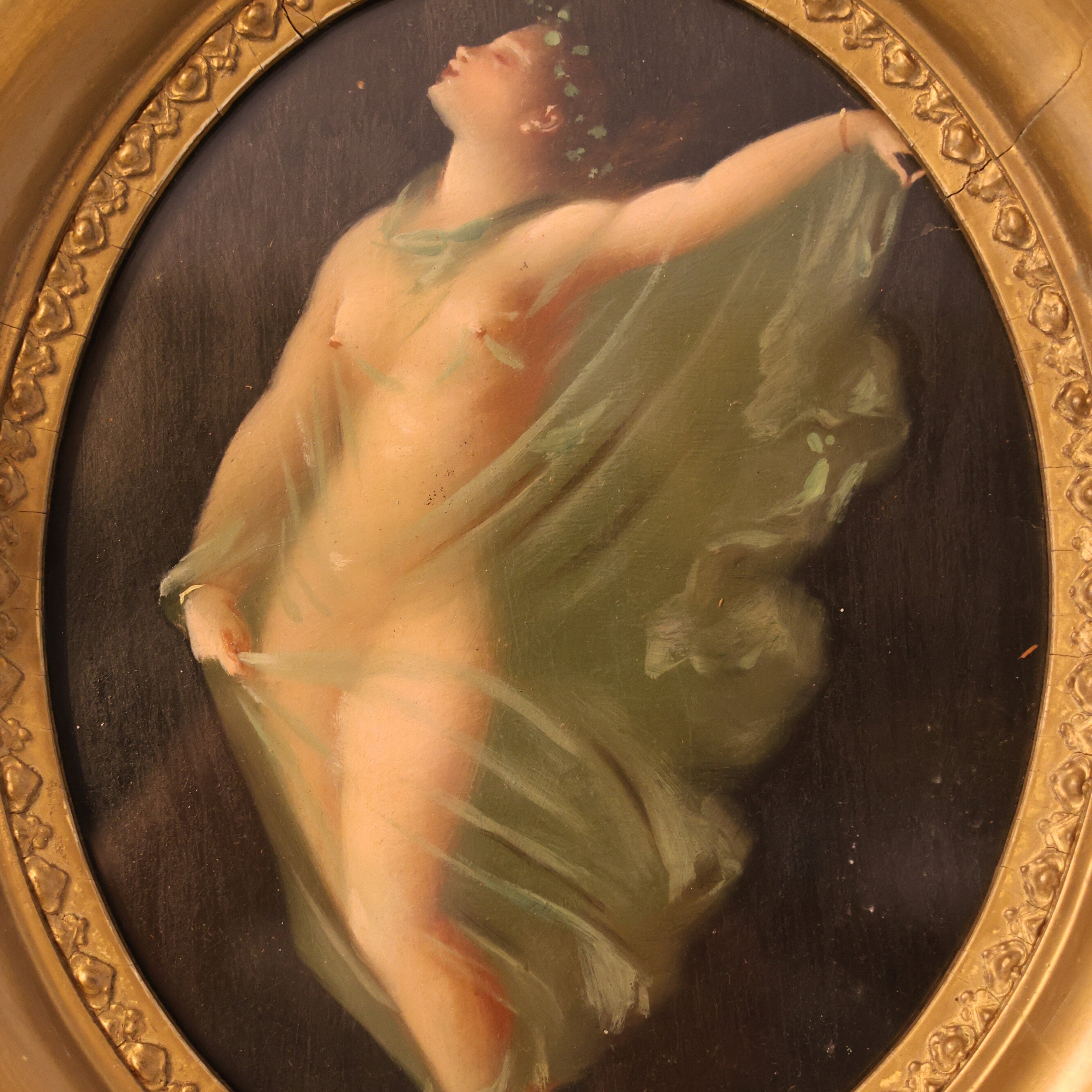 Oil Painting of a Draped Female Figure