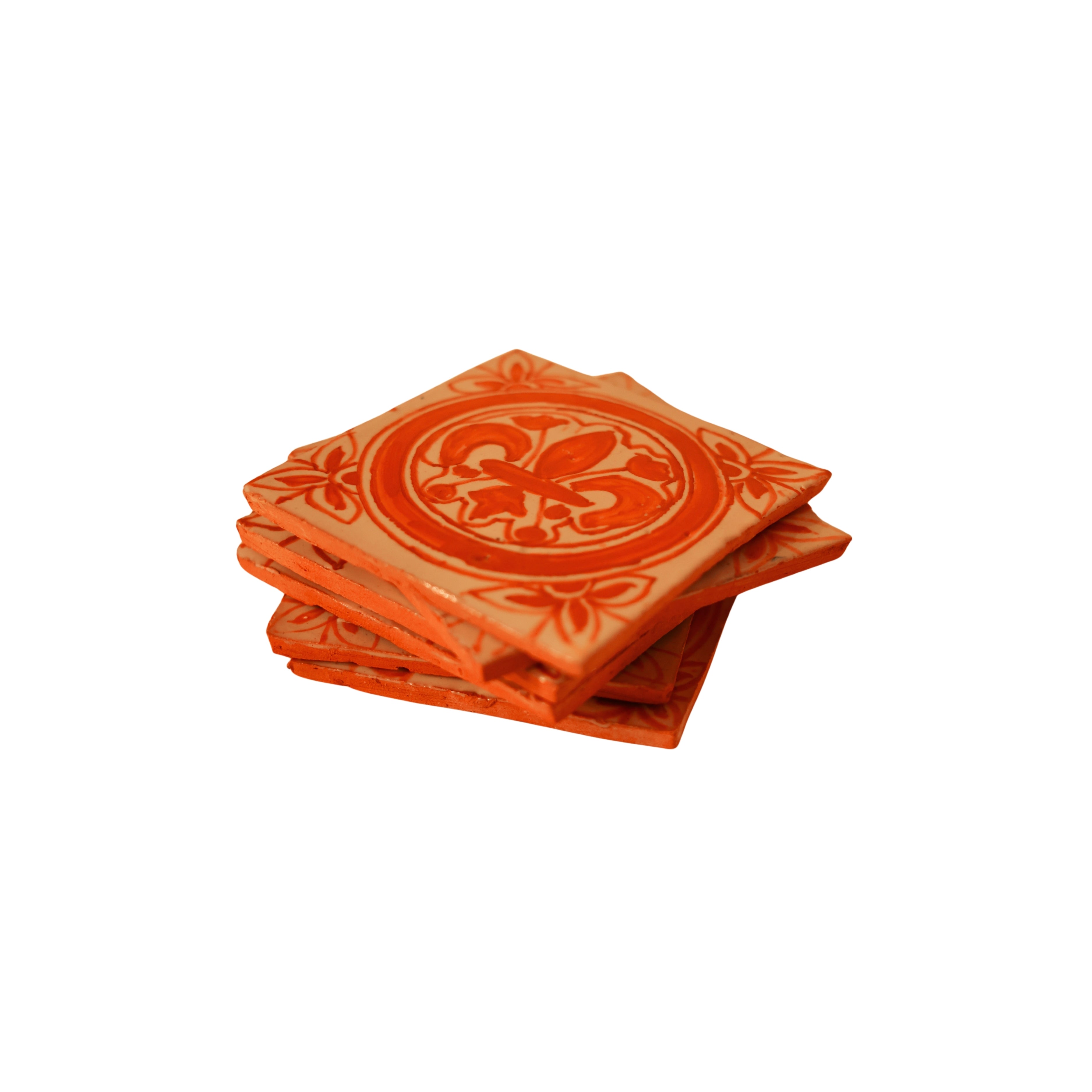 Fleur-de-Lis Terracotta Tiles
